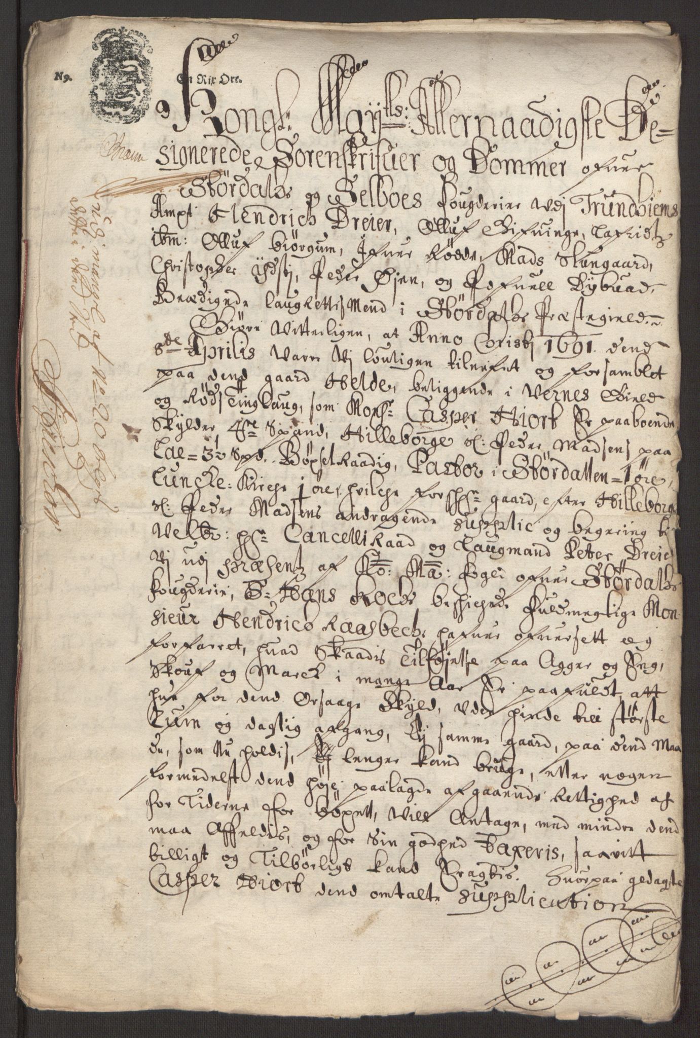 Rentekammeret inntil 1814, Reviderte regnskaper, Fogderegnskap, RA/EA-4092/R62/L4185: Fogderegnskap Stjørdal og Verdal, 1692, p. 218