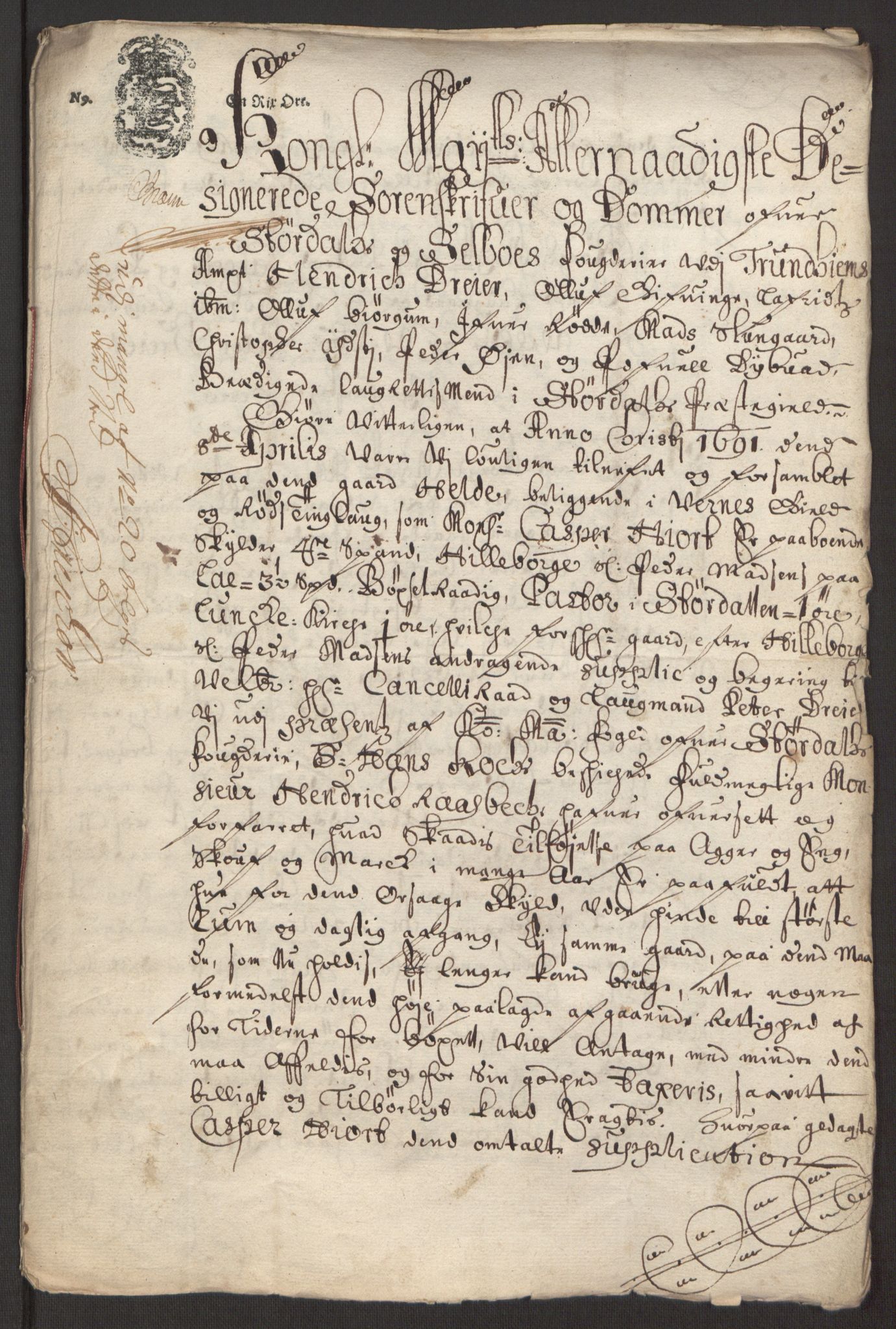 Rentekammeret inntil 1814, Reviderte regnskaper, Fogderegnskap, AV/RA-EA-4092/R62/L4185: Fogderegnskap Stjørdal og Verdal, 1692, p. 218