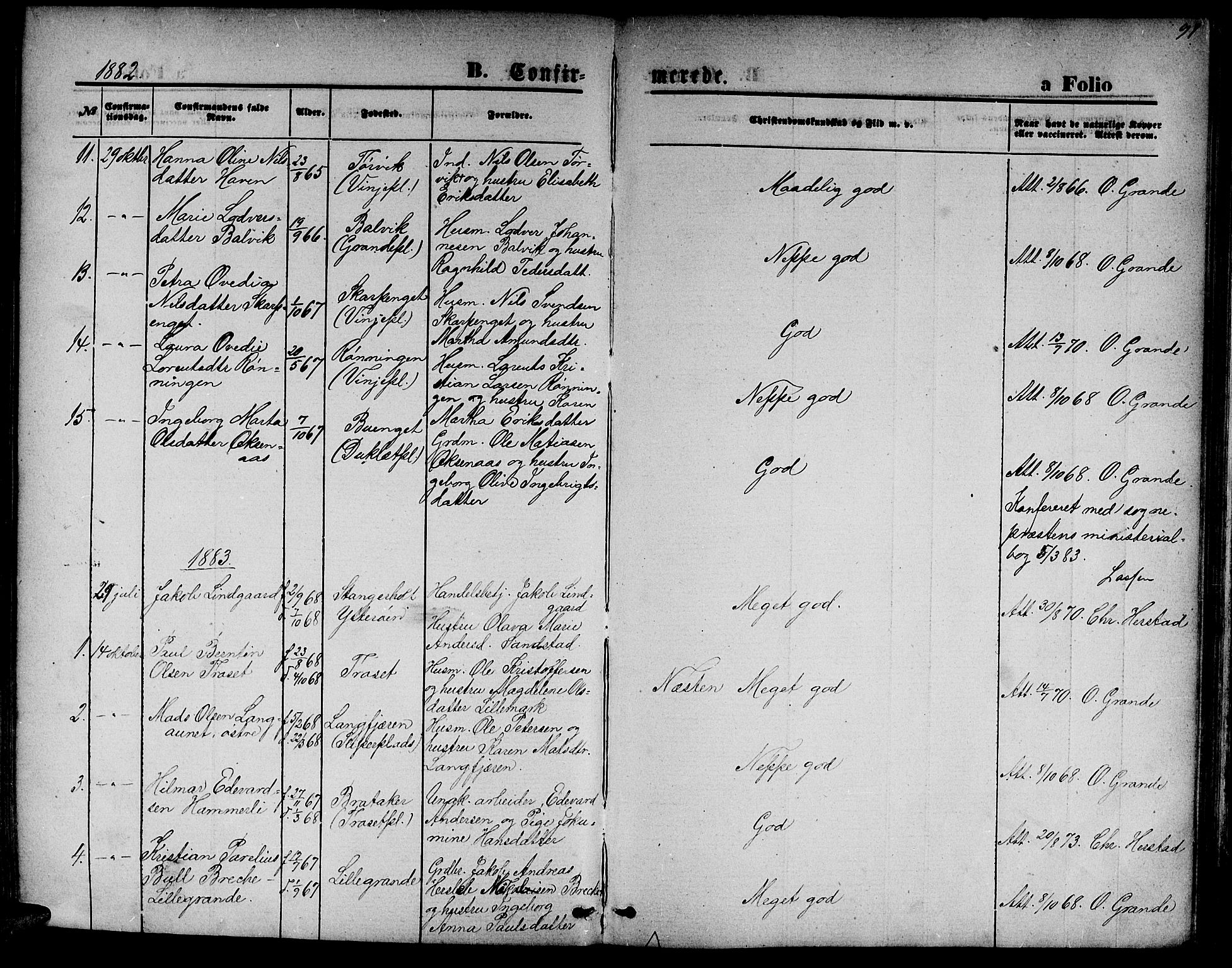 Ministerialprotokoller, klokkerbøker og fødselsregistre - Nord-Trøndelag, SAT/A-1458/733/L0326: Parish register (copy) no. 733C01, 1871-1887, p. 97