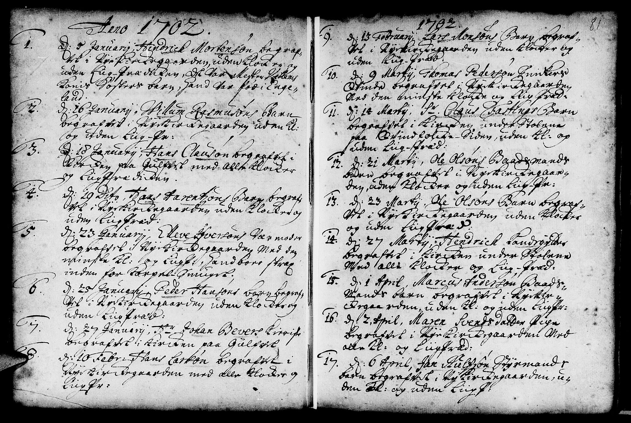 Nykirken Sokneprestembete, SAB/A-77101/H/Haa/L0009: Parish register (official) no. A 9, 1689-1759, p. 81