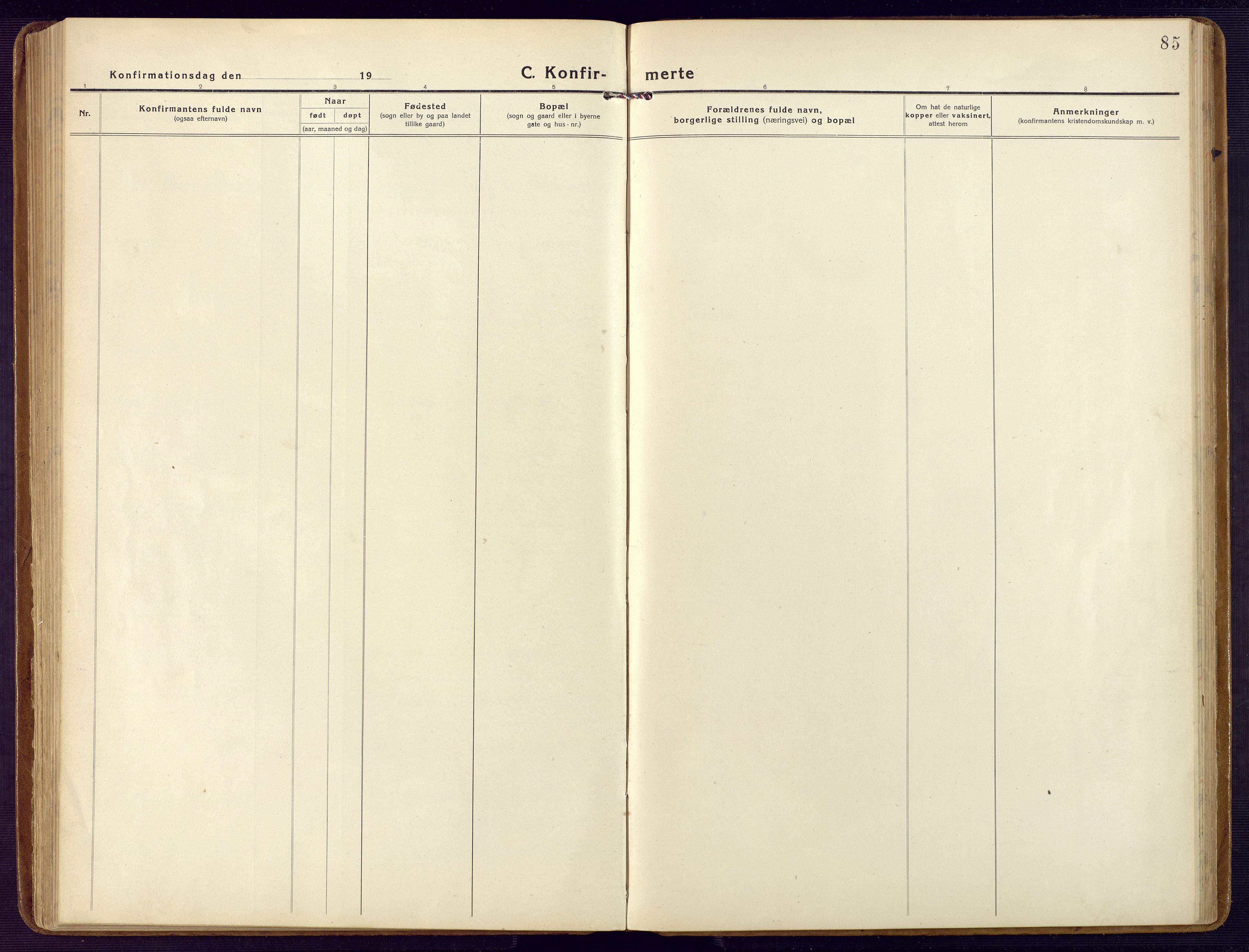 Holum sokneprestkontor, AV/SAK-1111-0022/F/Fb/Fbb/L0005: Parish register (copy) no. B 5, 1920-1945, p. 85