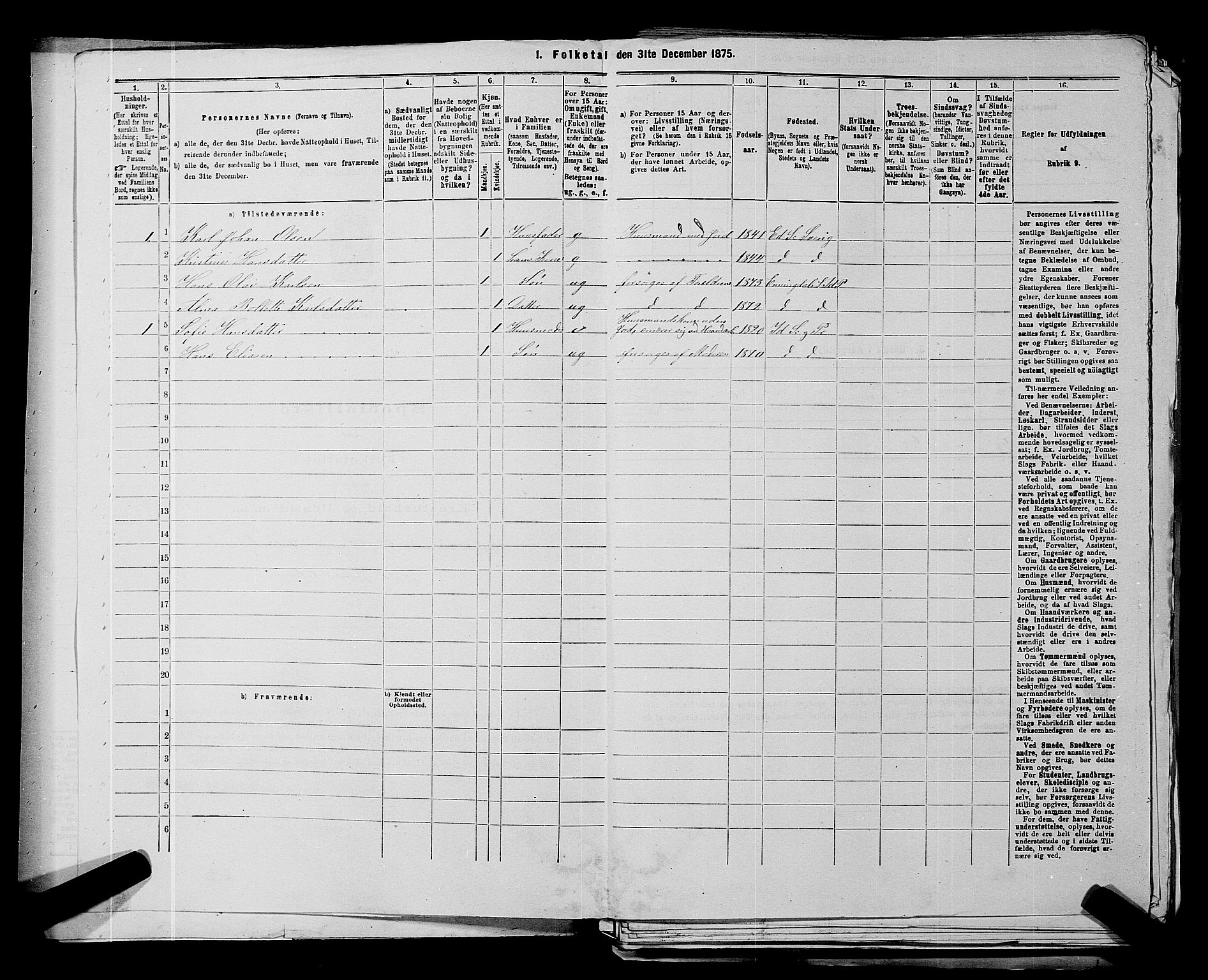 RA, 1875 census for 0117P Idd, 1875, p. 655