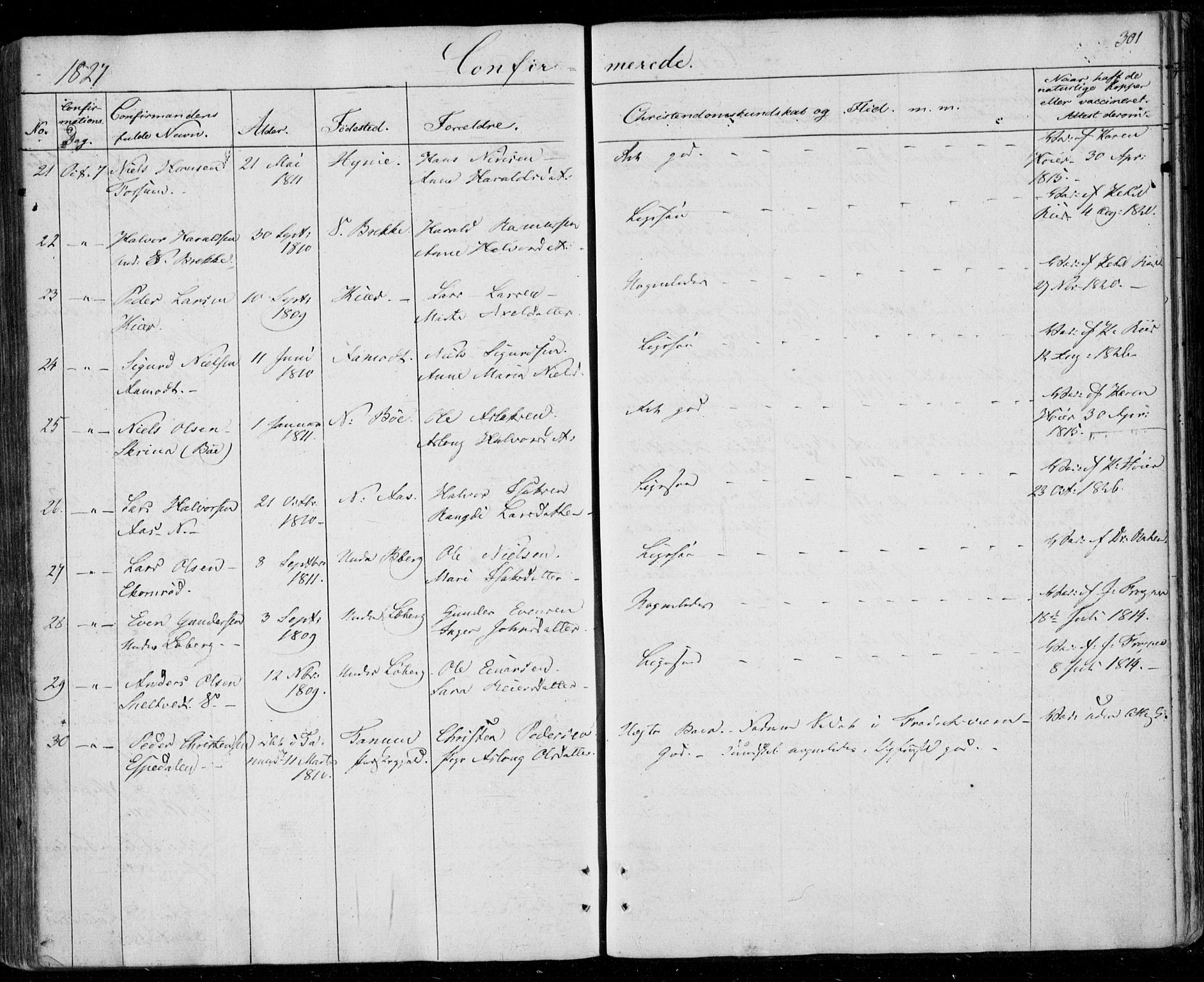 Gjerpen kirkebøker, AV/SAKO-A-265/F/Fa/L0005: Parish register (official) no. I 5, 1823-1829, p. 301