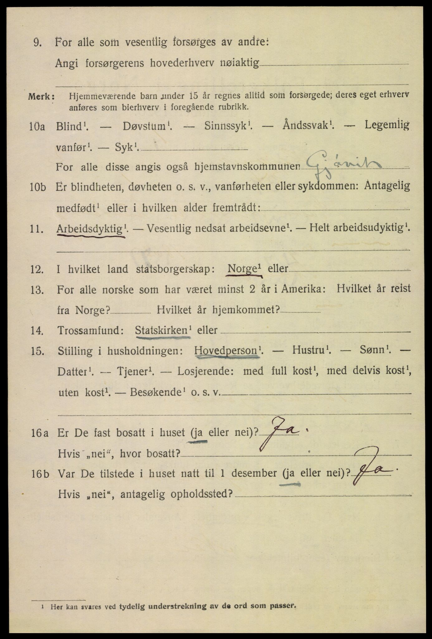 SAH, 1920 census for Gjøvik, 1920, p. 5155