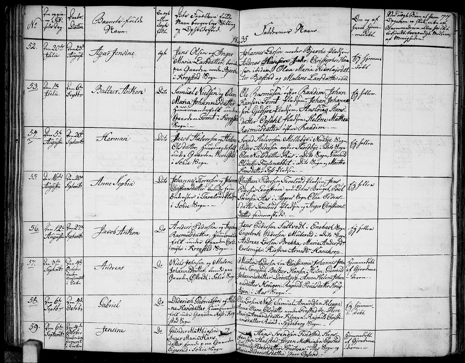 Kråkstad prestekontor Kirkebøker, AV/SAO-A-10125a/F/Fa/L0004: Parish register (official) no. I 4, 1825-1837, p. 77