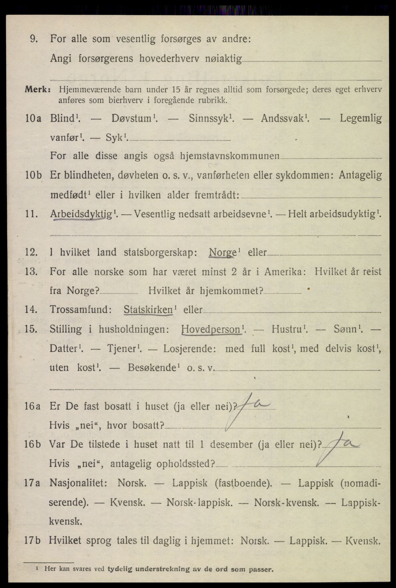 SAT, 1920 census for Verdal, 1920, p. 4726