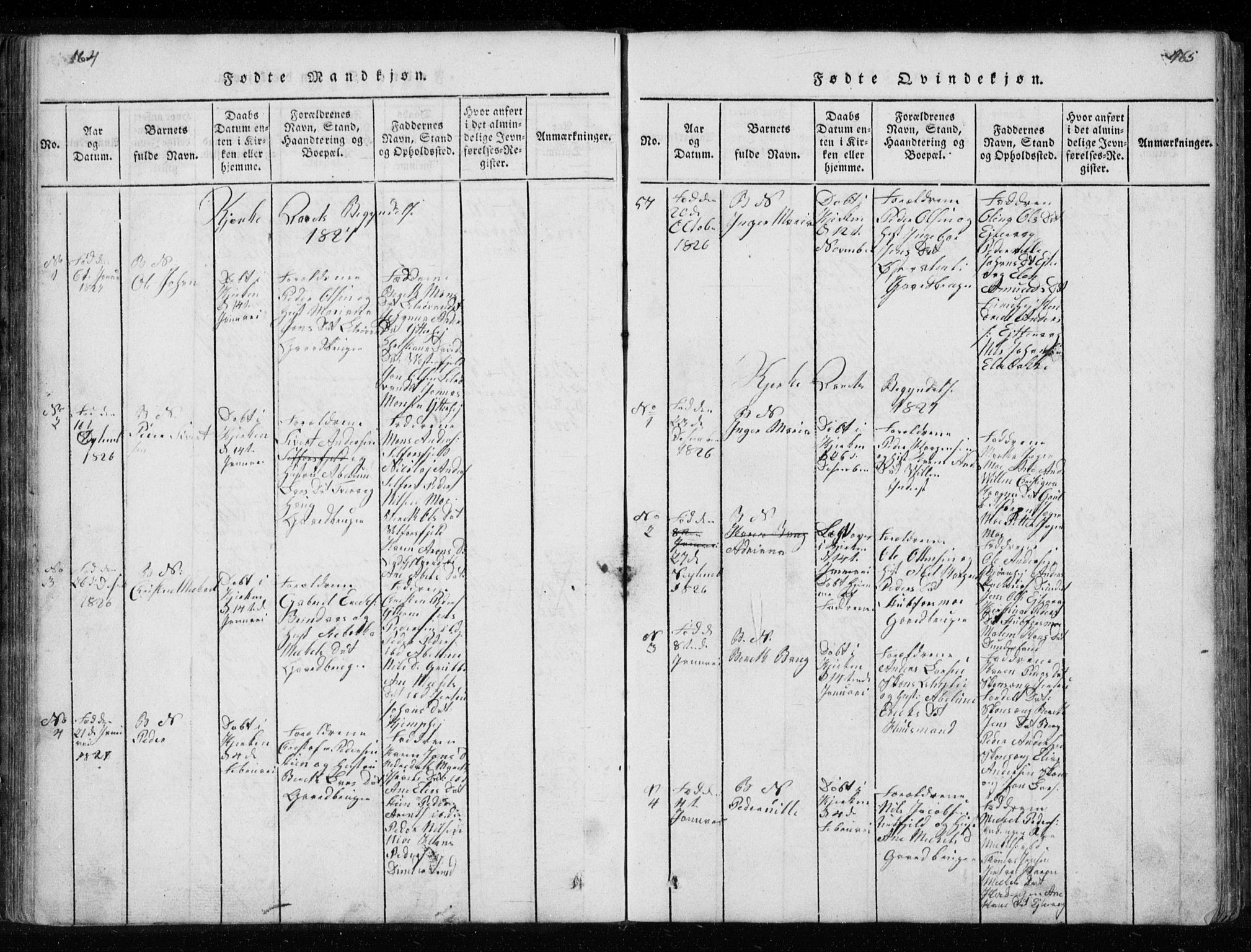Ministerialprotokoller, klokkerbøker og fødselsregistre - Nordland, SAT/A-1459/827/L0412: Parish register (copy) no. 827C01, 1820-1841, p. 164-165