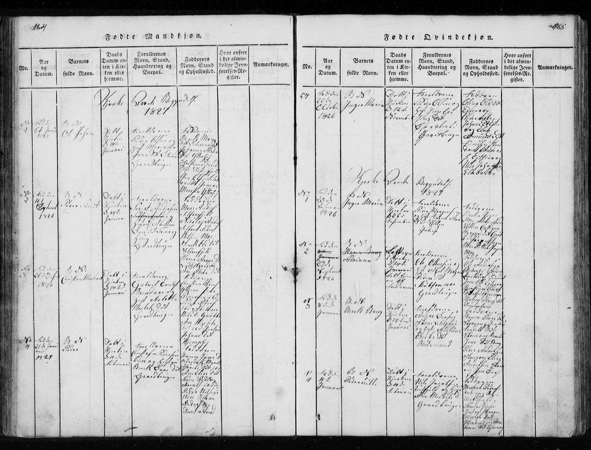 Ministerialprotokoller, klokkerbøker og fødselsregistre - Nordland, AV/SAT-A-1459/827/L0412: Parish register (copy) no. 827C01, 1820-1841, p. 164-165