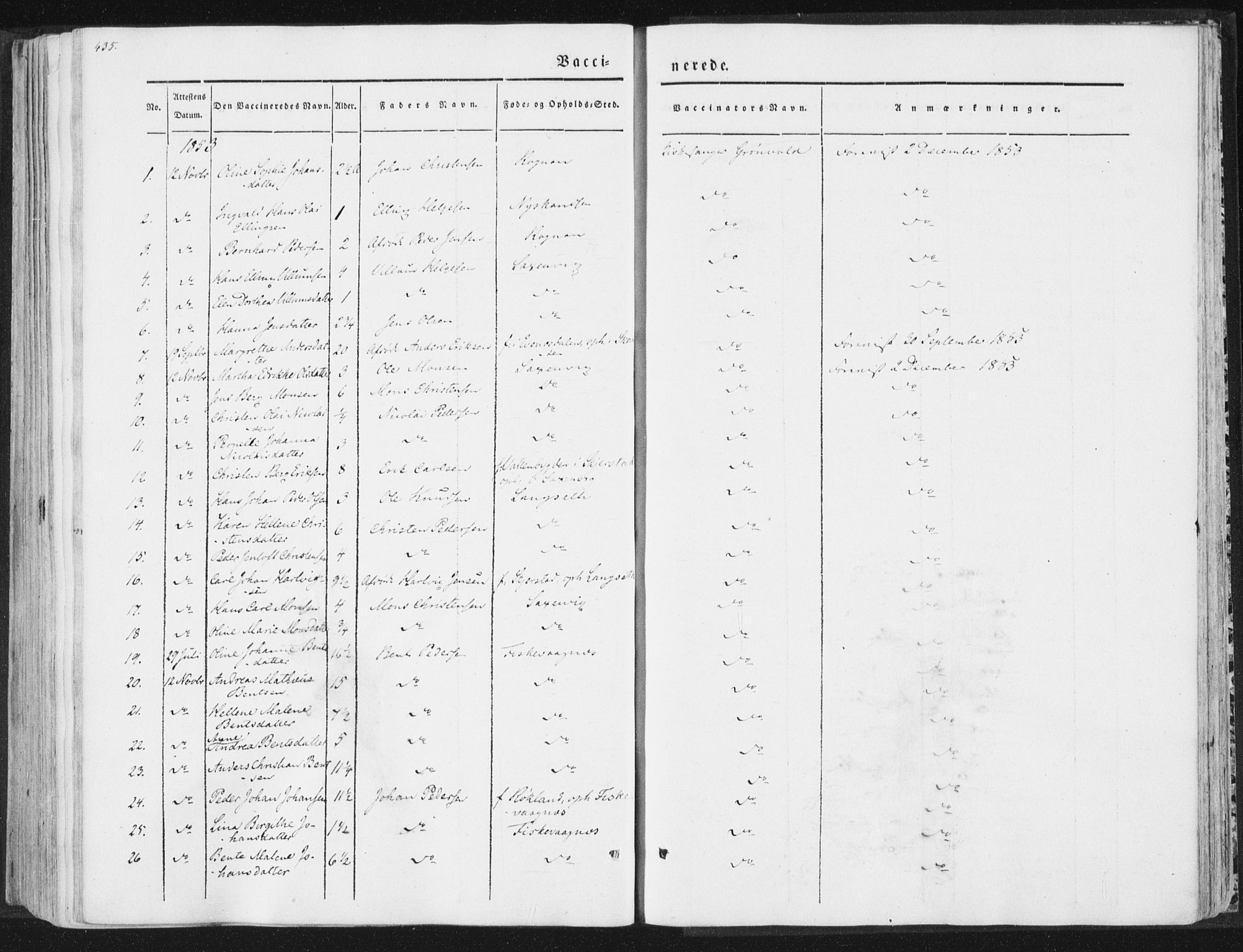Ministerialprotokoller, klokkerbøker og fødselsregistre - Nordland, SAT/A-1459/847/L0667: Parish register (official) no. 847A07, 1842-1871, p. 435