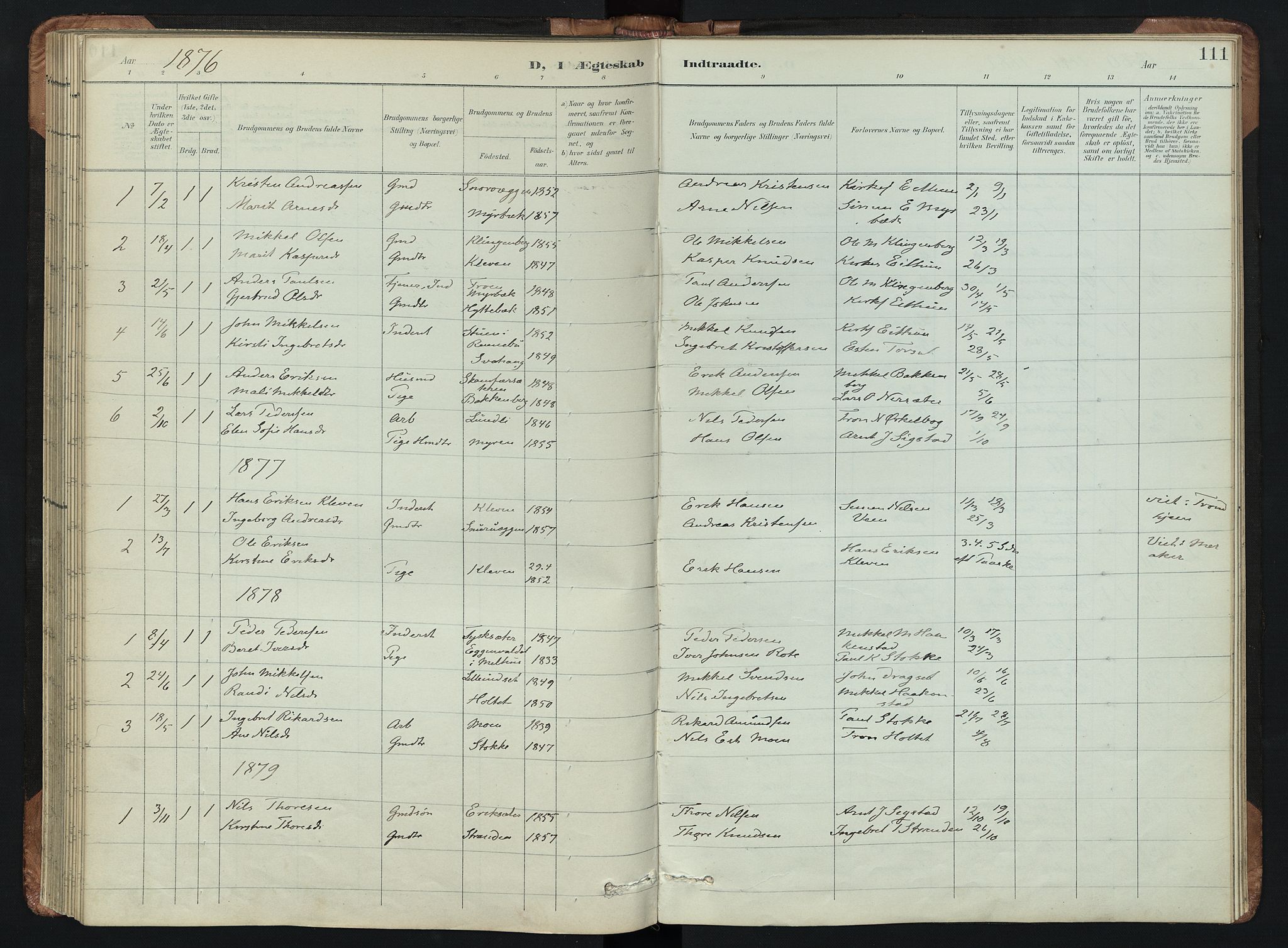 Kvikne prestekontor, SAH/PREST-064/H/Ha/Hab/L0002: Parish register (copy) no. 2, 1859-1901, p. 111