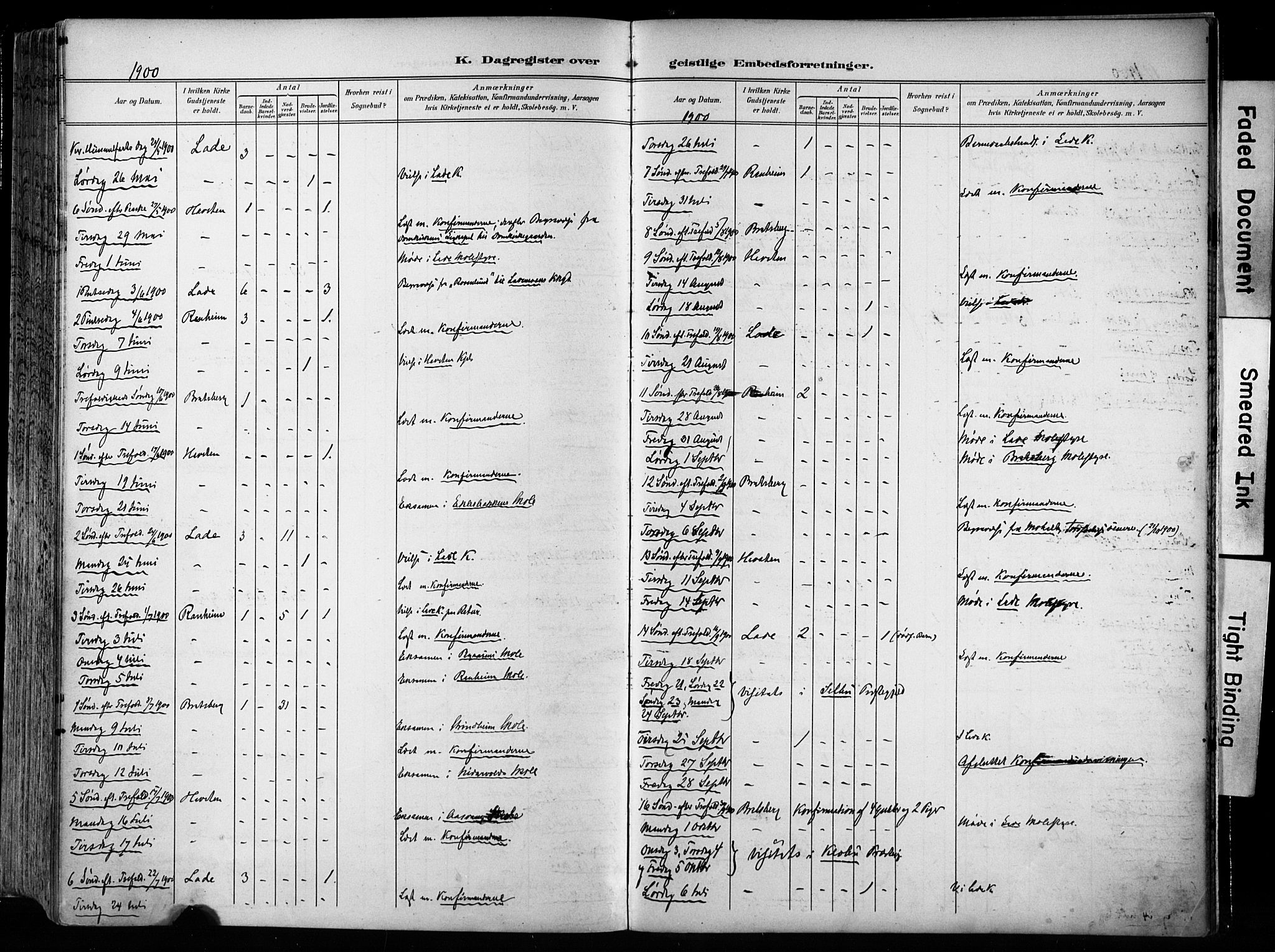 Ministerialprotokoller, klokkerbøker og fødselsregistre - Sør-Trøndelag, SAT/A-1456/606/L0301: Parish register (official) no. 606A16, 1894-1907