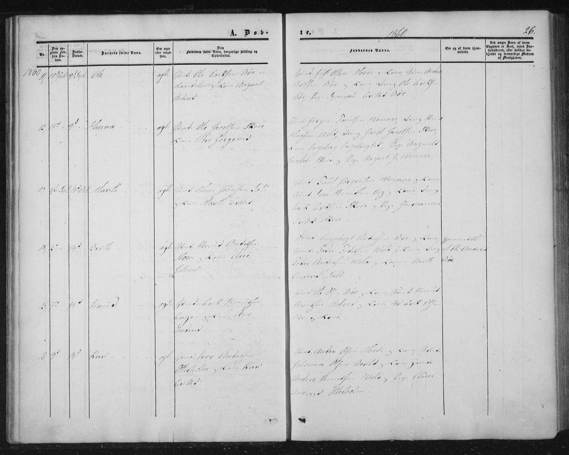 Ministerialprotokoller, klokkerbøker og fødselsregistre - Møre og Romsdal, AV/SAT-A-1454/543/L0562: Parish register (official) no. 543A02, 1854-1884, p. 26