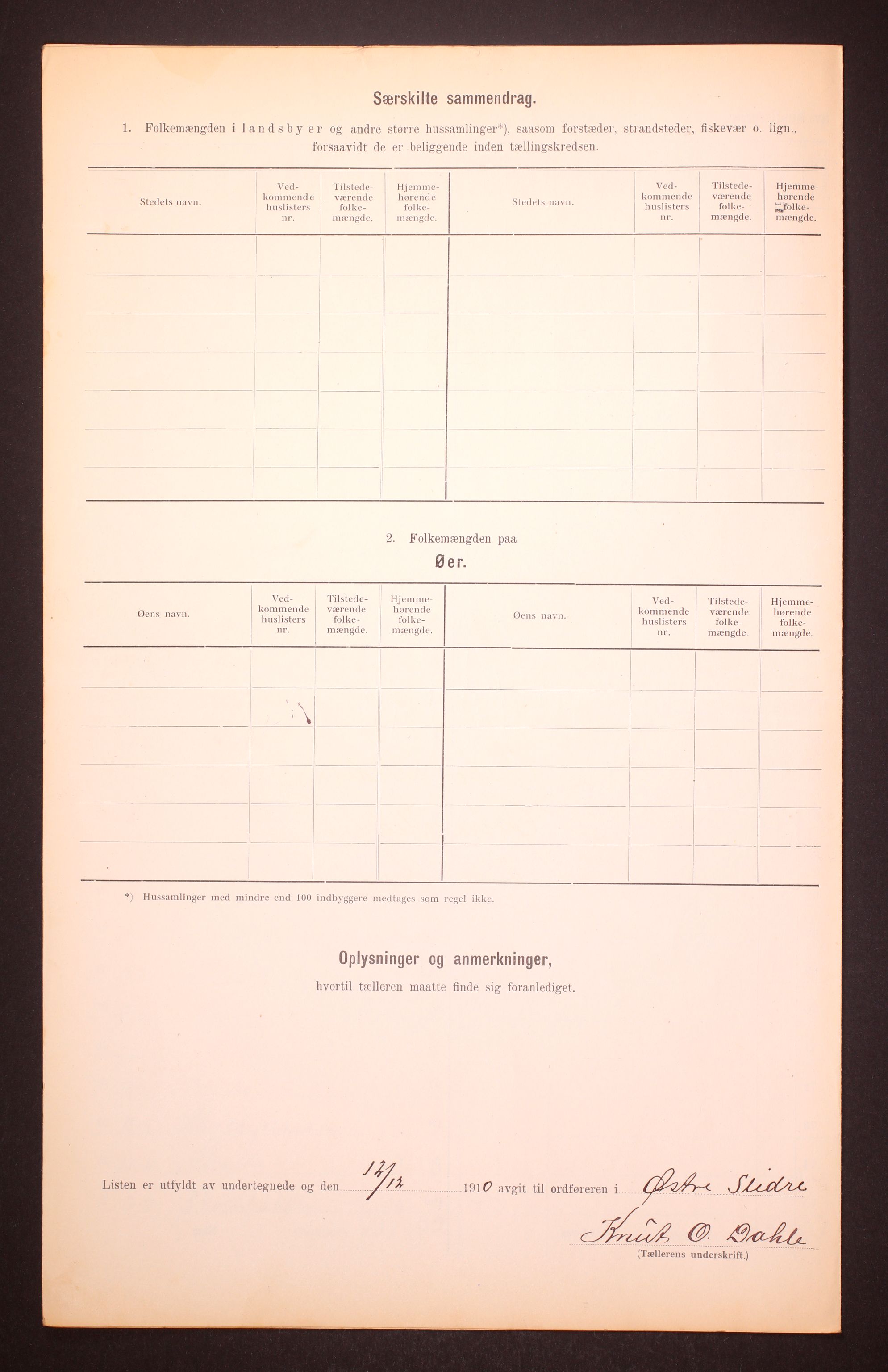 RA, 1910 census for Øystre Slidre, 1910, p. 27