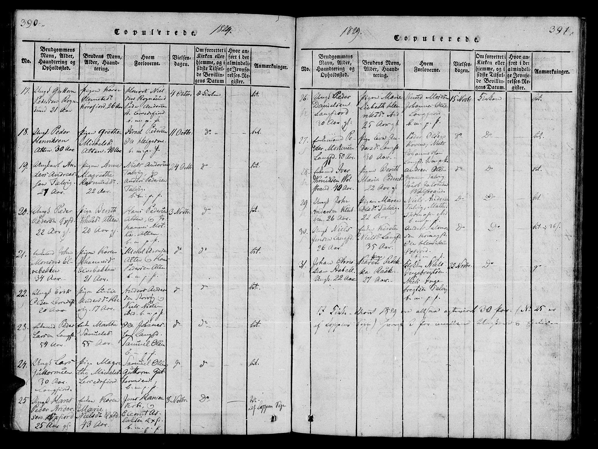 Talvik sokneprestkontor, SATØ/S-1337/H/Ha/L0008kirke: Parish register (official) no. 8, 1821-1837, p. 390-391