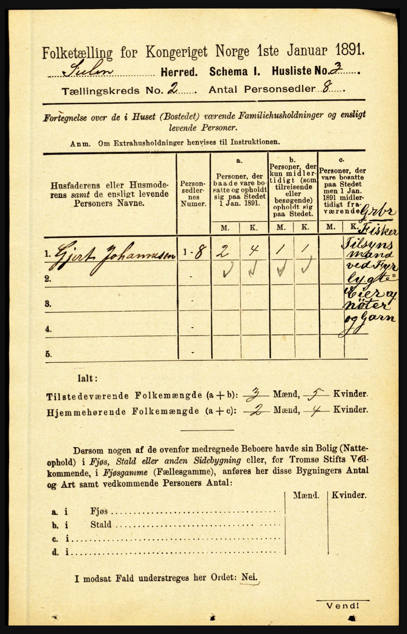 RA, 1891 census for 1412 Solund, 1891, p. 521