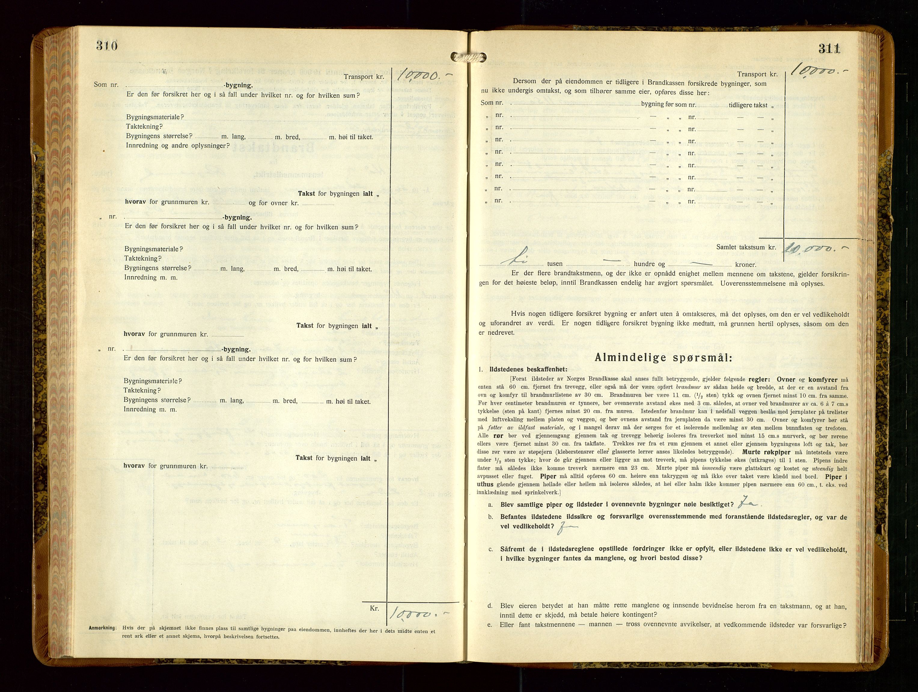 Hå lensmannskontor, SAST/A-100456/Goa/L0006: Takstprotokoll (skjema), 1932-1938, p. 310-311