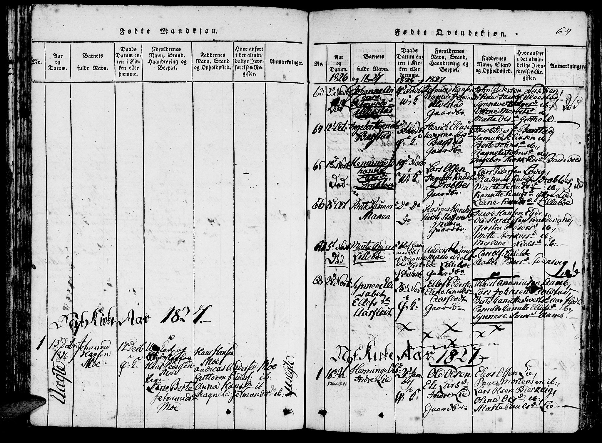 Ministerialprotokoller, klokkerbøker og fødselsregistre - Møre og Romsdal, AV/SAT-A-1454/511/L0138: Parish register (official) no. 511A05, 1817-1832, p. 64