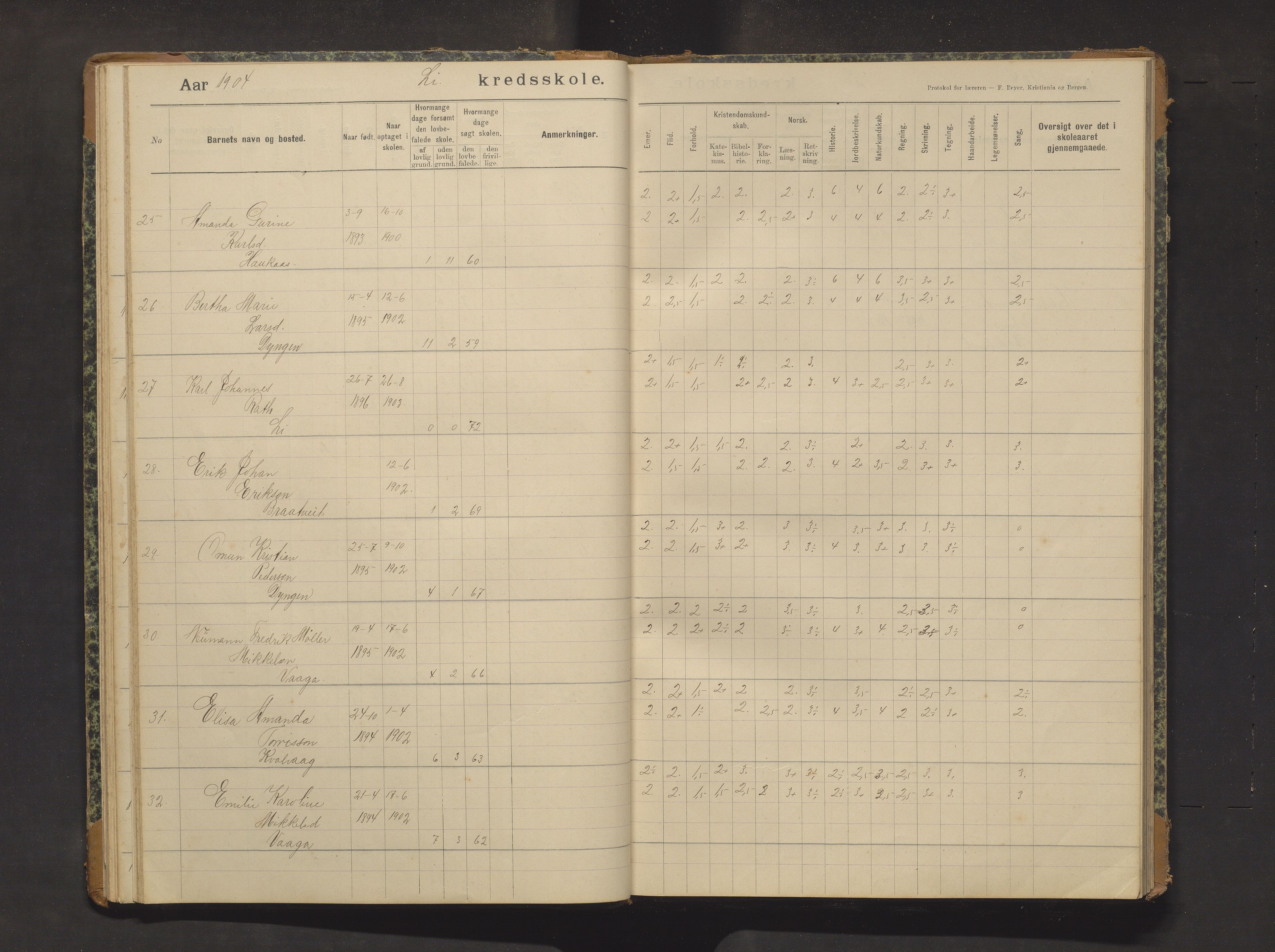 Sveio kommune. Barneskulane, IKAH/1216-231/F/Fa/L0029: Skuleprotokoll for Lid skule, 1903-1915, p. 22