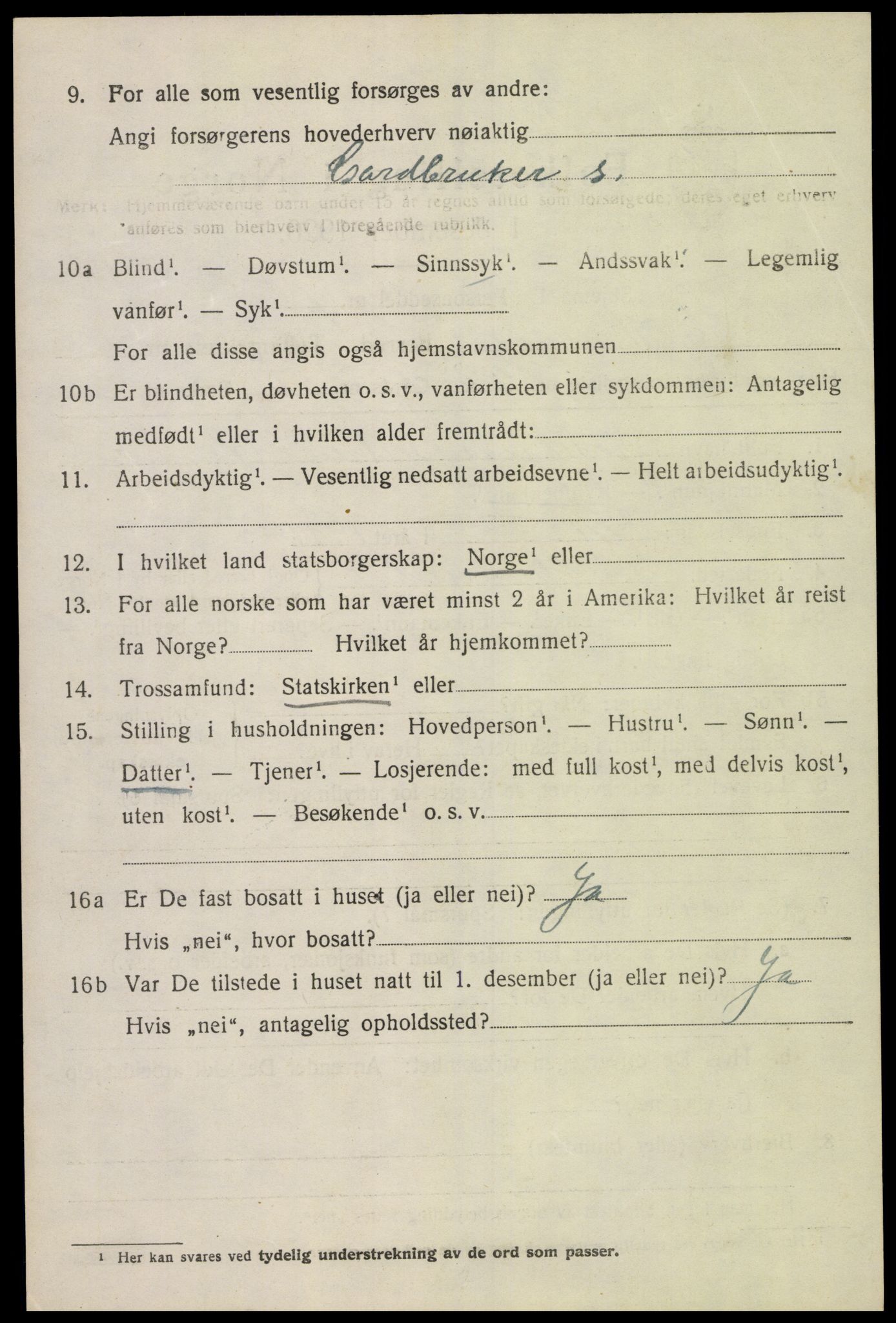 SAK, 1920 census for Sør-Audnedal, 1920, p. 5630