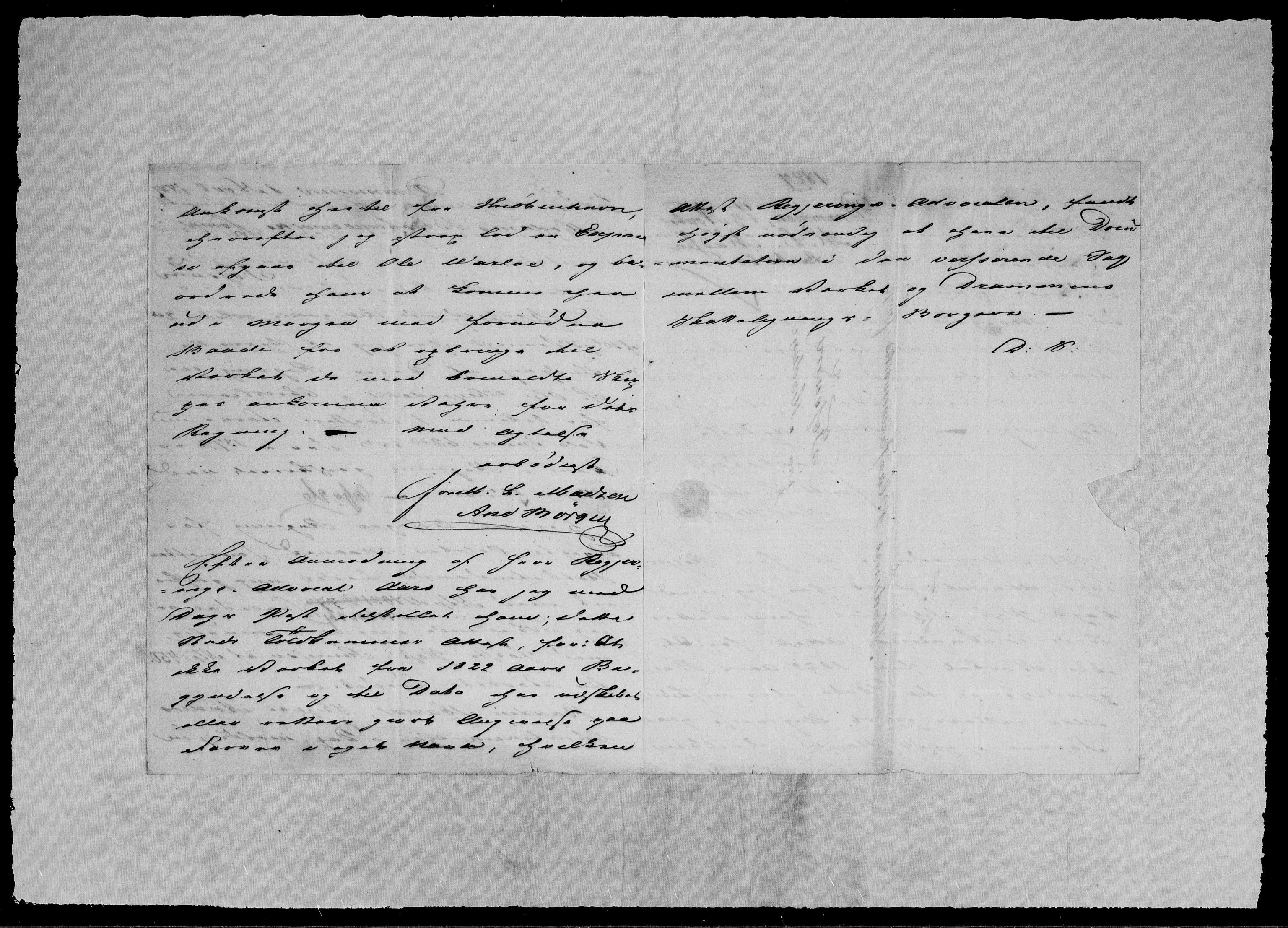 Modums Blaafarveværk, RA/PA-0157/G/Gb/L0102/0001: -- / Innkomne brev M - W, 1828-1829, p. 3