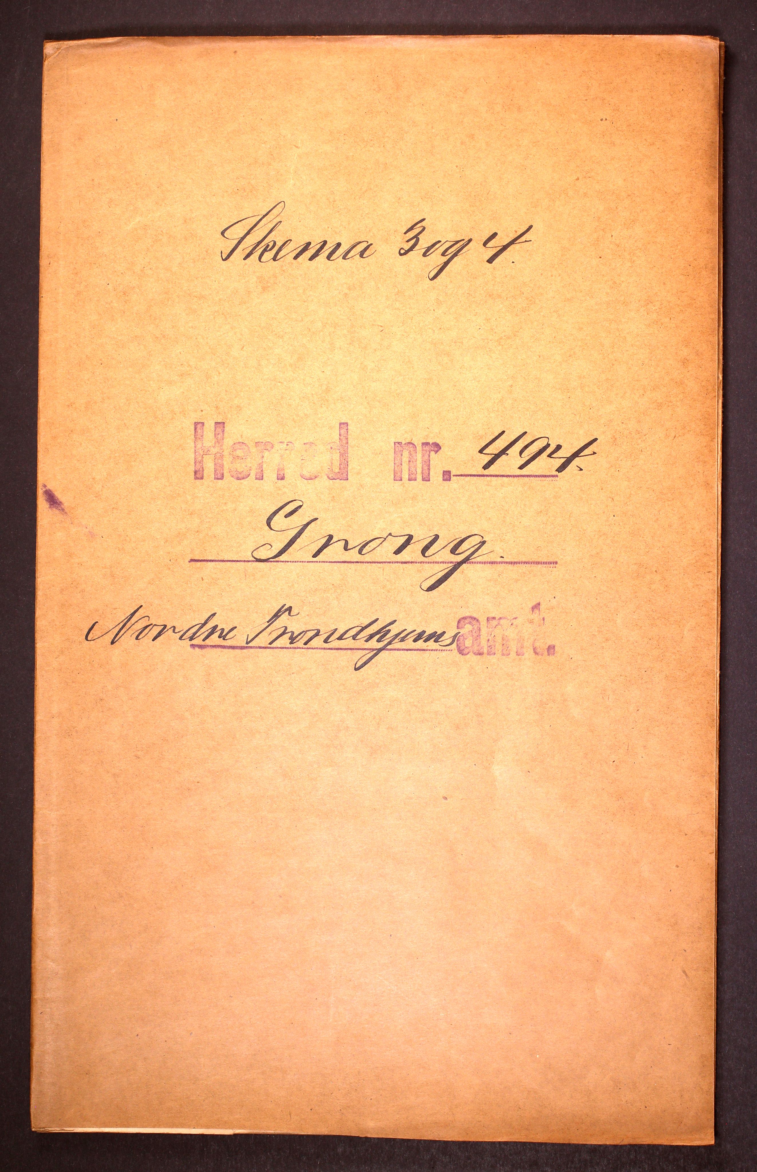 RA, 1910 census for Grong, 1910, p. 1