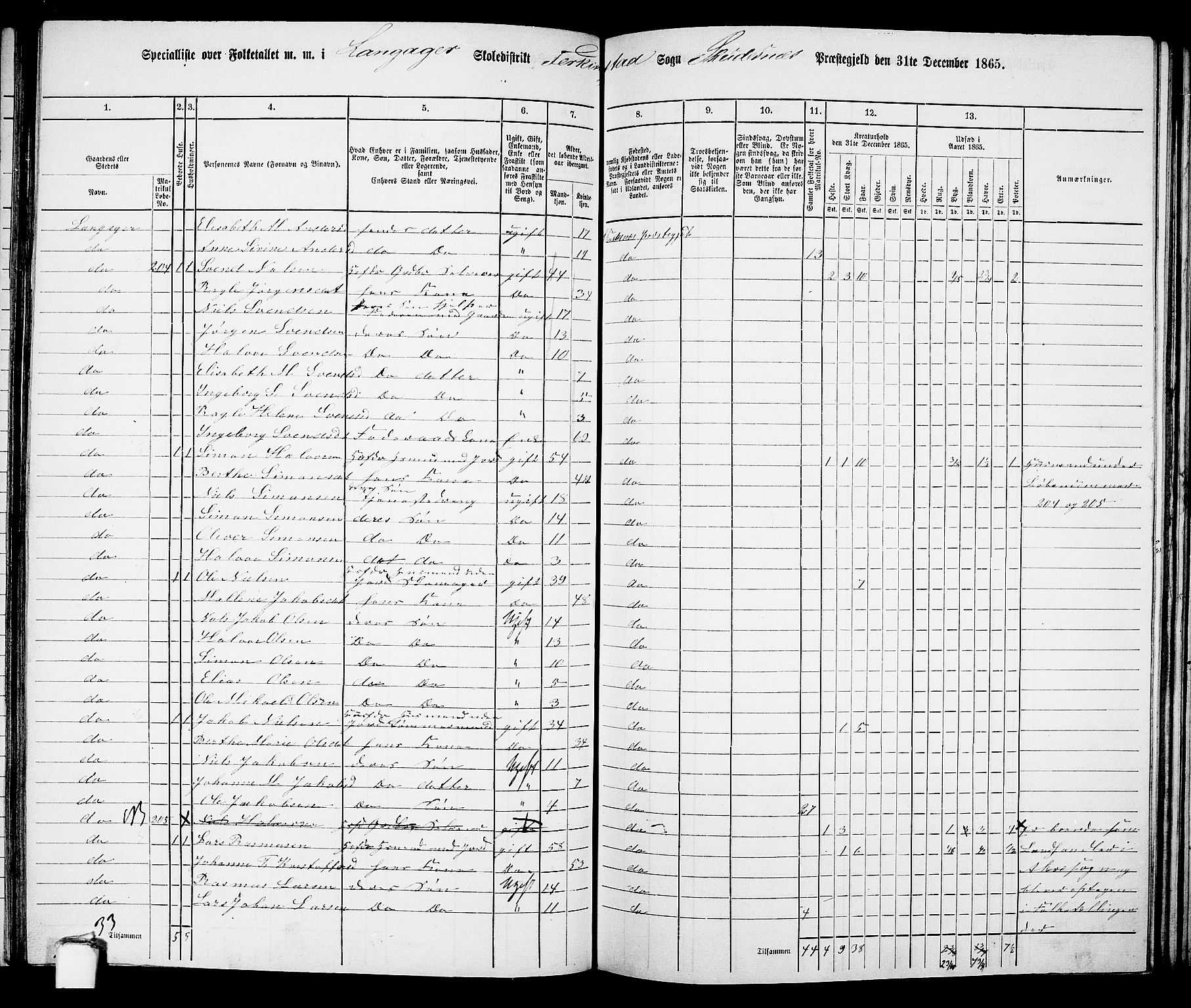 RA, 1865 census for Skudenes, 1865, p. 110