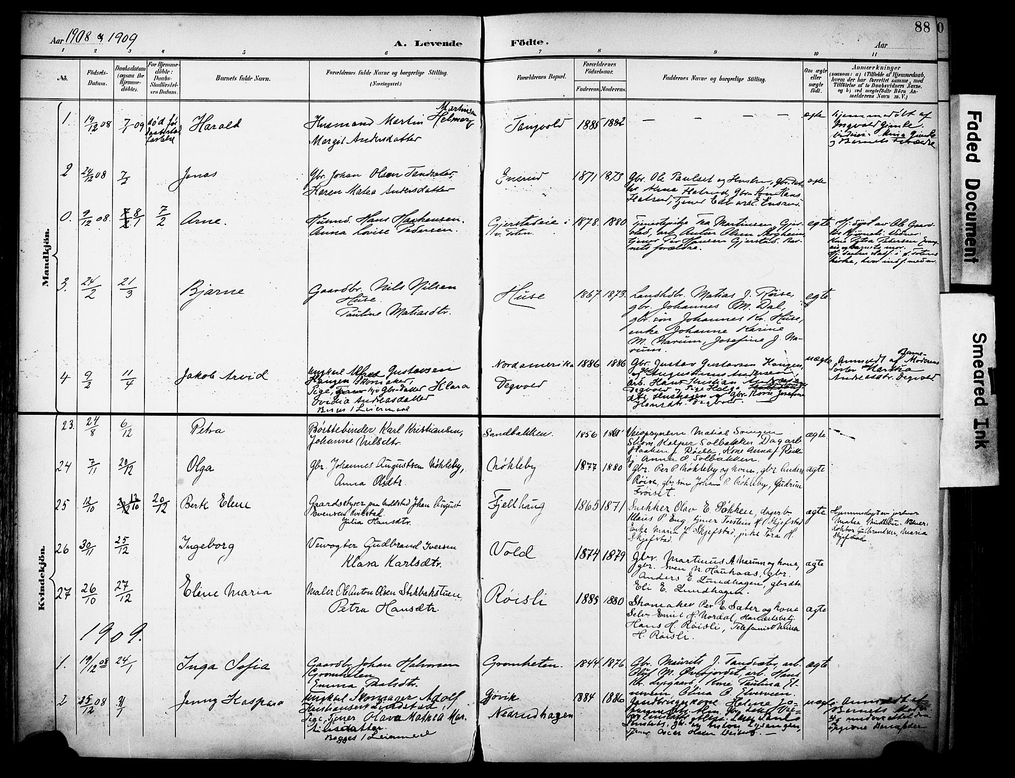 Vestre Toten prestekontor, SAH/PREST-108/H/Ha/Haa/L0013: Parish register (official) no. 13, 1895-1911, p. 88