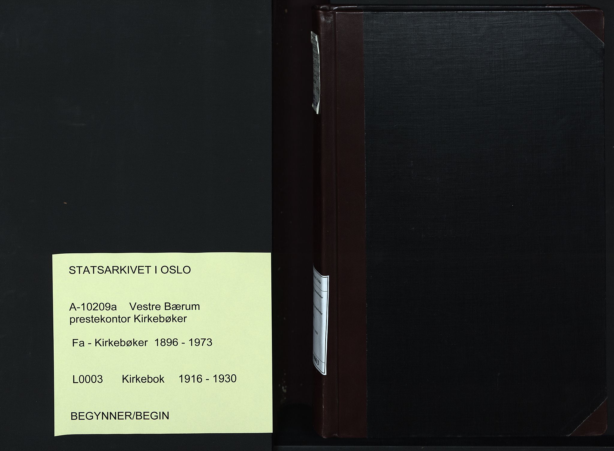 Vestre Bærum prestekontor Kirkebøker, AV/SAO-A-10209a/F/Fa/L0003: Parish register (official) no. 3, 1916-1930