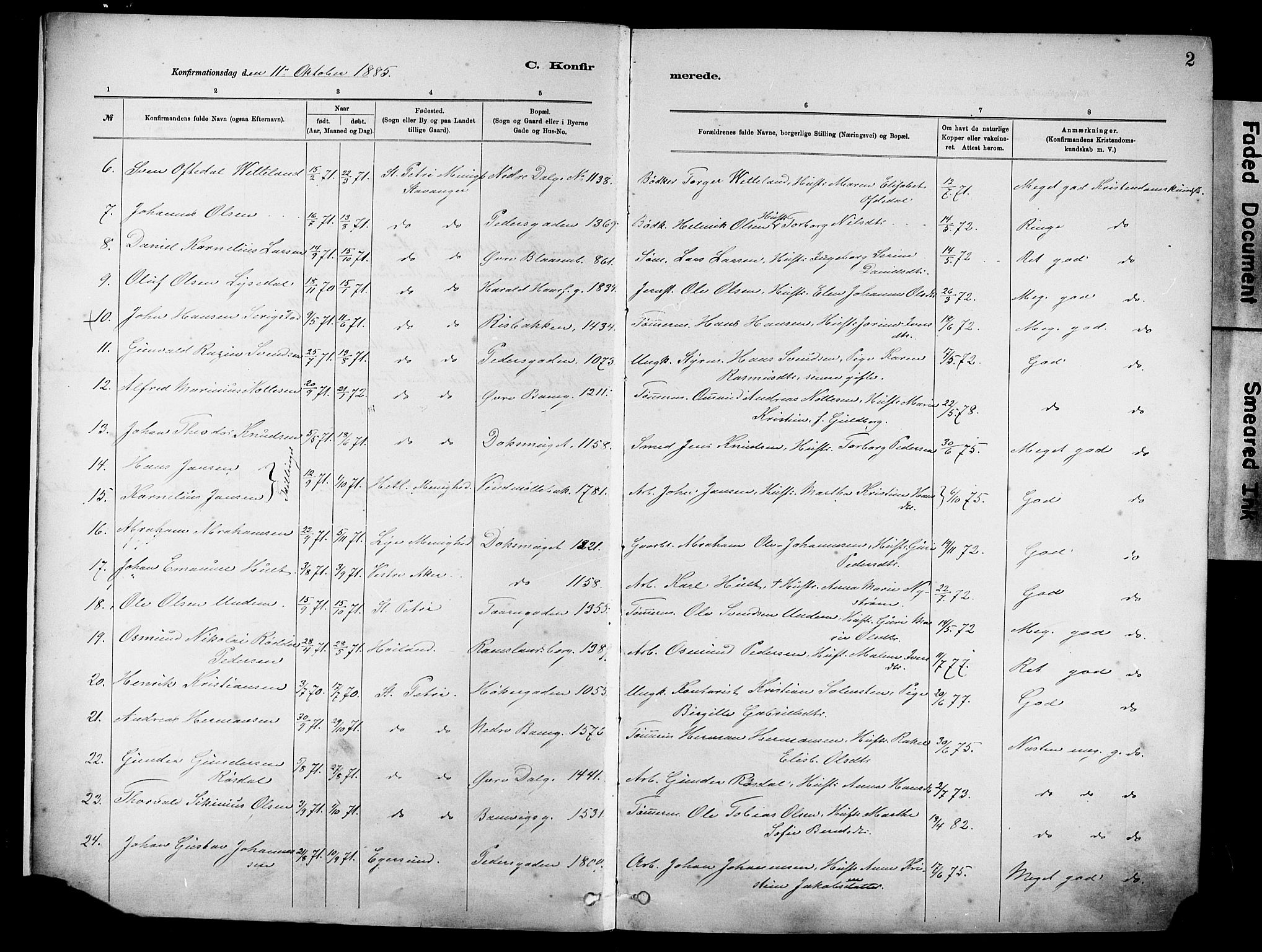 St. Johannes sokneprestkontor, SAST/A-101814/001/30/30BA/L0002: Parish register (official) no. A 2, 1885-1899, p. 2