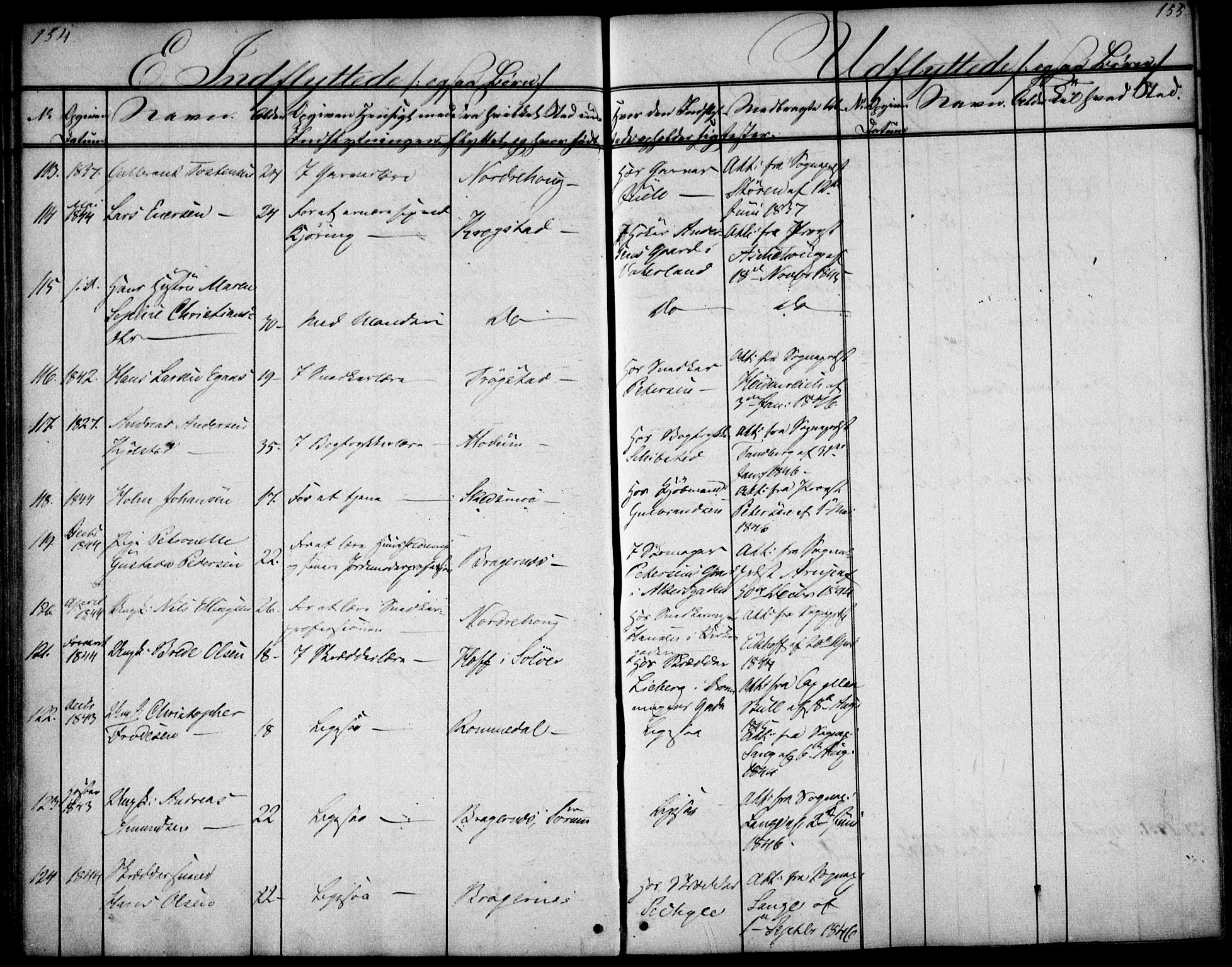 Oslo domkirke Kirkebøker, AV/SAO-A-10752/F/Fa/L0028: Parish register (official) no. 28, 1840-1876, p. 154-155