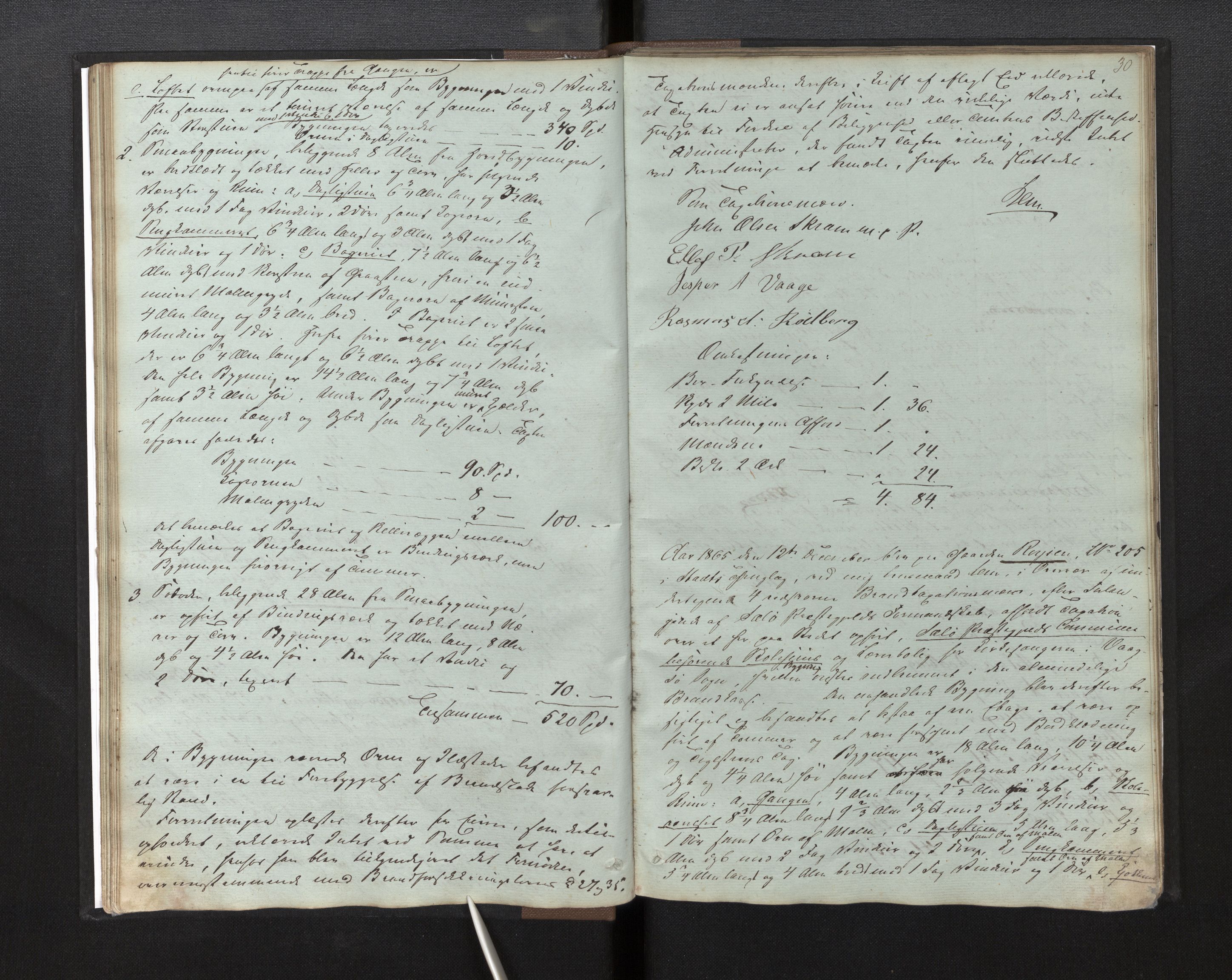 Lensmannen i Selje, AV/SAB-A-29701/0012/L0001: Branntakstprotokoll, 1846-1891, p. 29b-30a