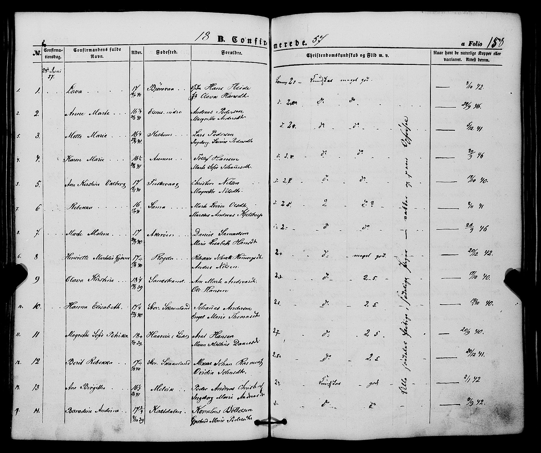 Trondenes sokneprestkontor, AV/SATØ-S-1319/H/Ha/L0011kirke: Parish register (official) no. 11, 1853-1862, p. 158