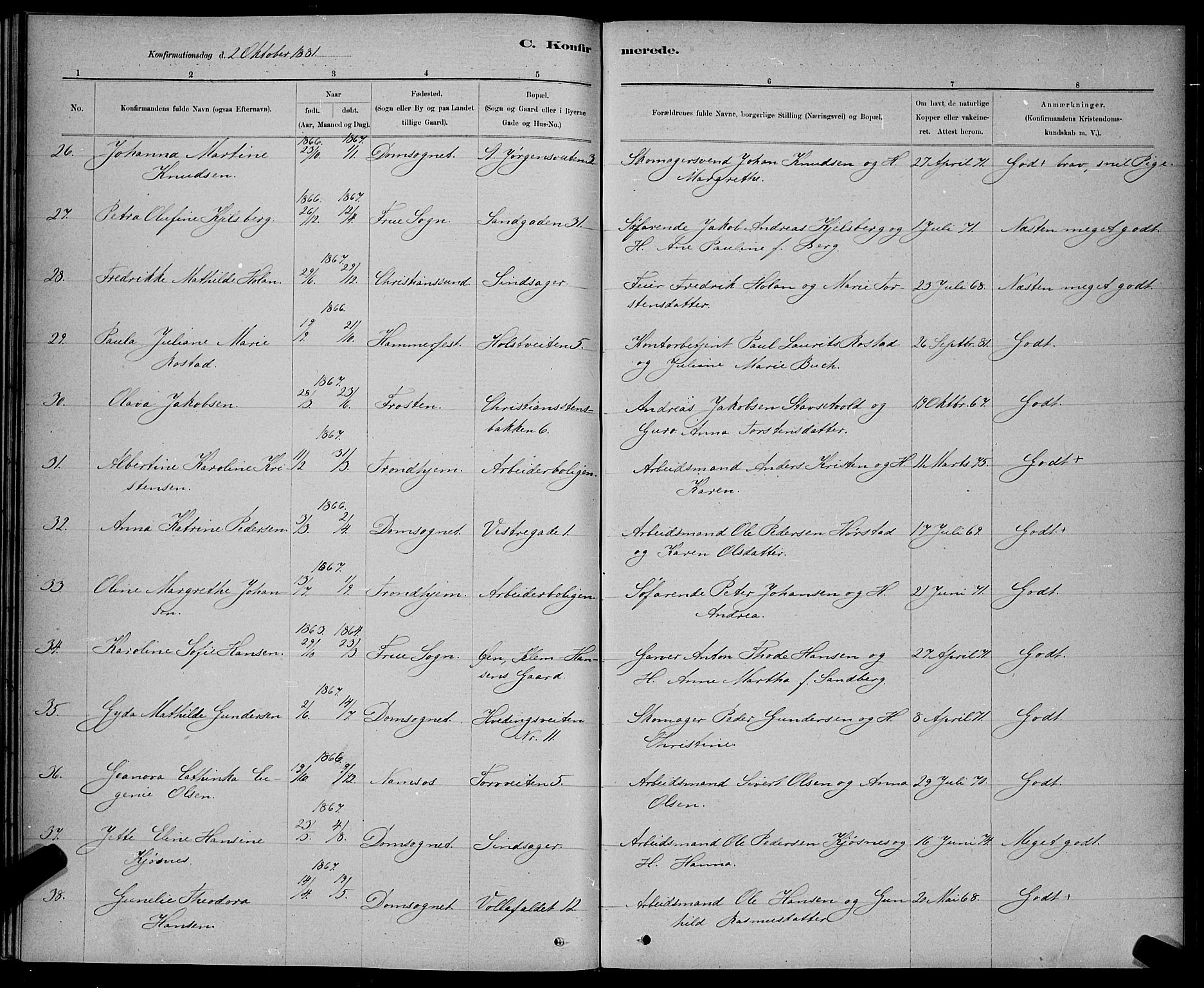 Ministerialprotokoller, klokkerbøker og fødselsregistre - Sør-Trøndelag, SAT/A-1456/601/L0091: Parish register (copy) no. 601C09, 1878-1883