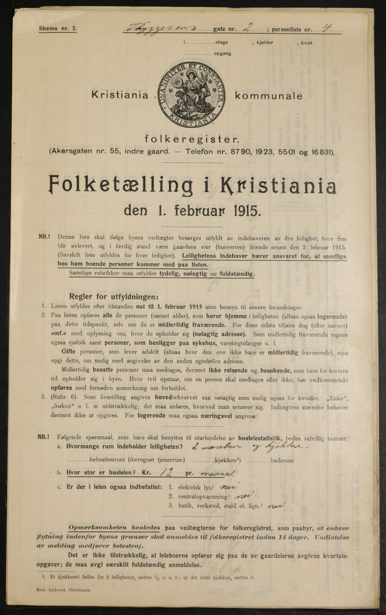 OBA, Municipal Census 1915 for Kristiania, 1915, p. 111778