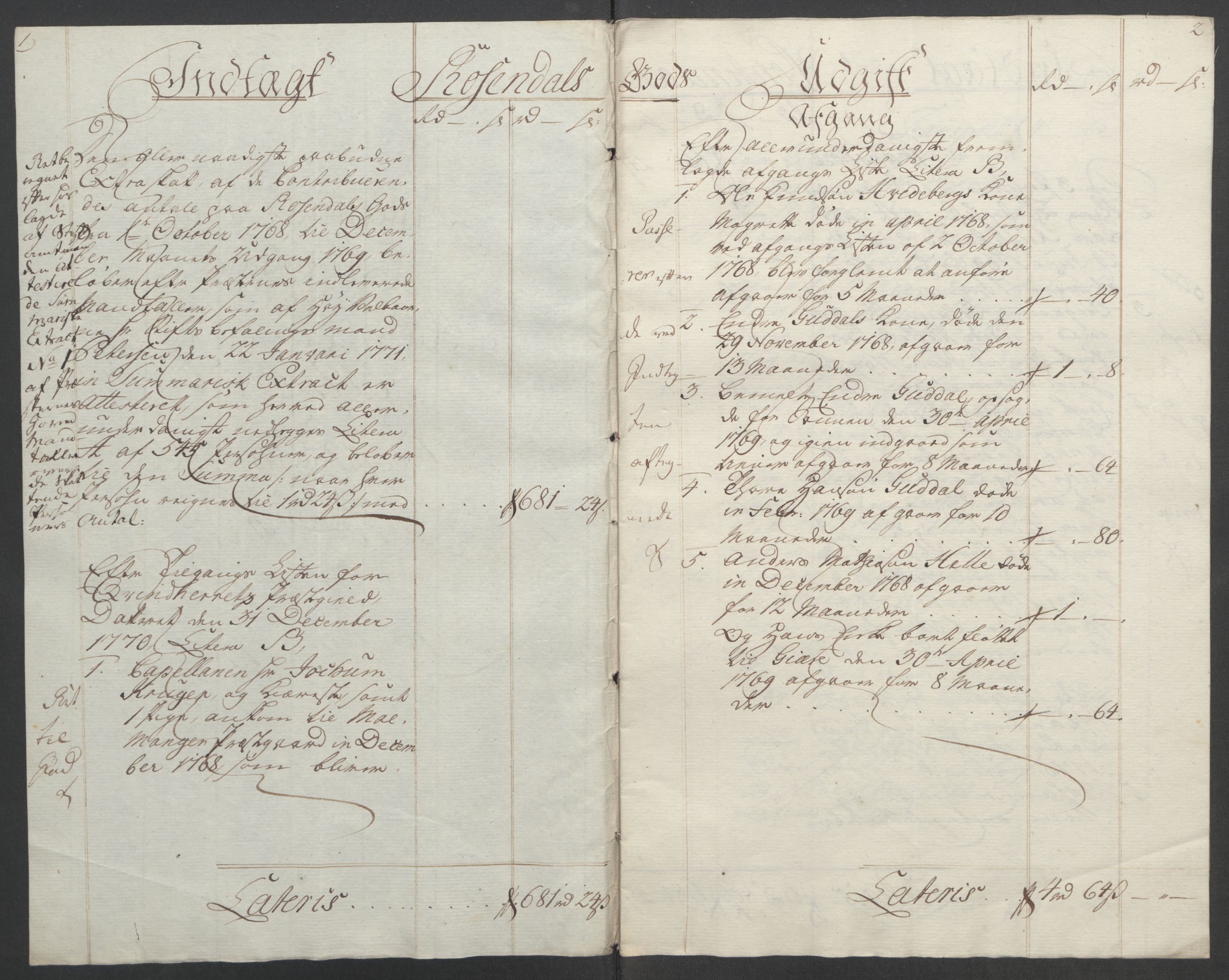 Rentekammeret inntil 1814, Reviderte regnskaper, Fogderegnskap, AV/RA-EA-4092/R49/L3157: Ekstraskatten Rosendal Baroni, 1762-1772, p. 244