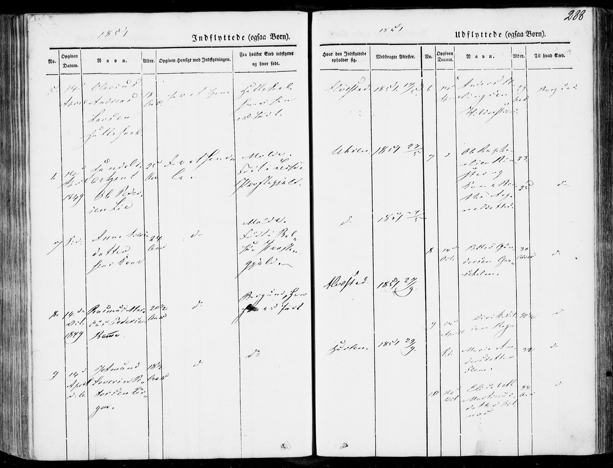 Ministerialprotokoller, klokkerbøker og fødselsregistre - Møre og Romsdal, SAT/A-1454/536/L0497: Parish register (official) no. 536A06, 1845-1865, p. 288