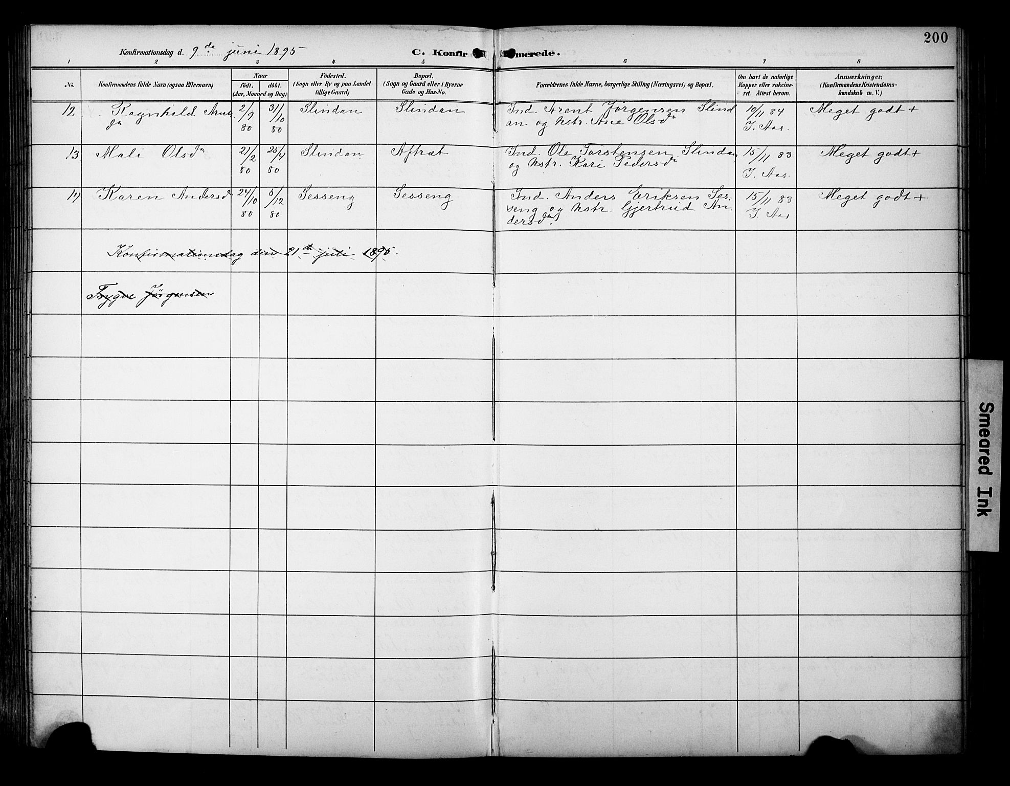 Ministerialprotokoller, klokkerbøker og fødselsregistre - Sør-Trøndelag, AV/SAT-A-1456/695/L1149: Parish register (official) no. 695A09, 1891-1902, p. 200