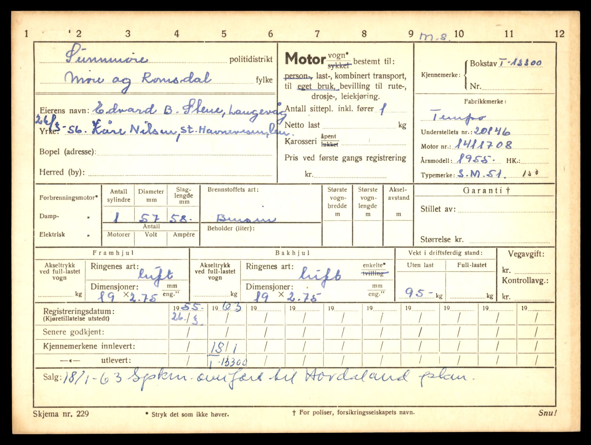 Møre og Romsdal vegkontor - Ålesund trafikkstasjon, SAT/A-4099/F/Fe/L0038: Registreringskort for kjøretøy T 13180 - T 13360, 1927-1998, p. 2089