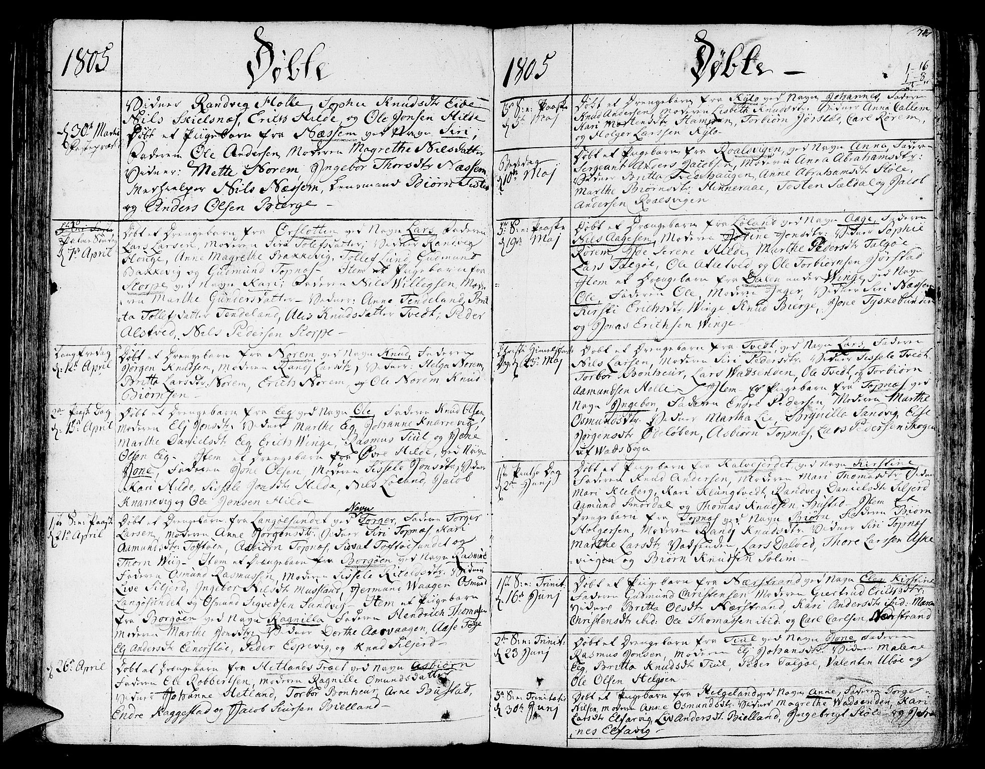 Nedstrand sokneprestkontor, AV/SAST-A-101841/01/IV: Parish register (official) no. A 5, 1795-1816, p. 74