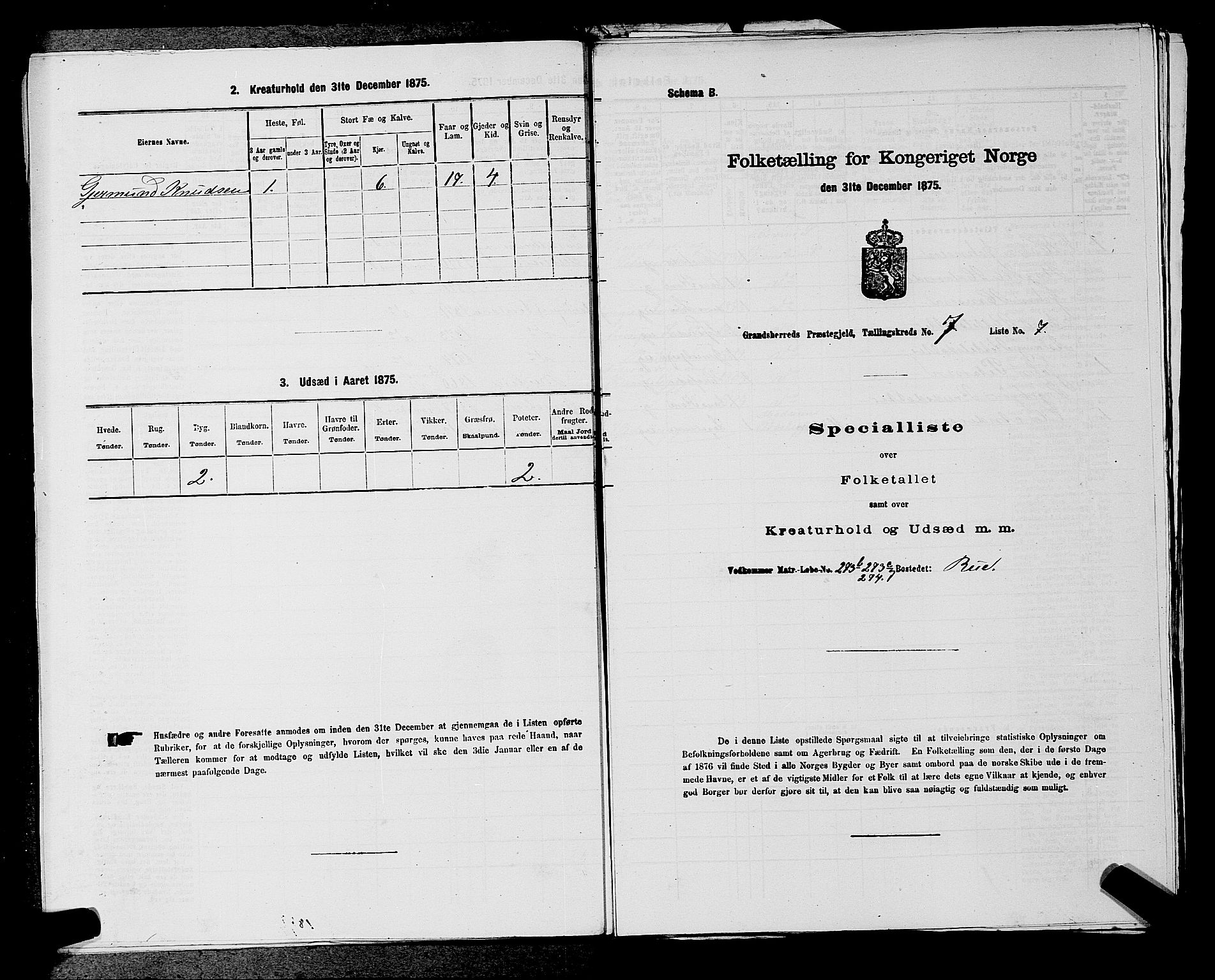 SAKO, 1875 census for 0824P Gransherad, 1875, p. 817