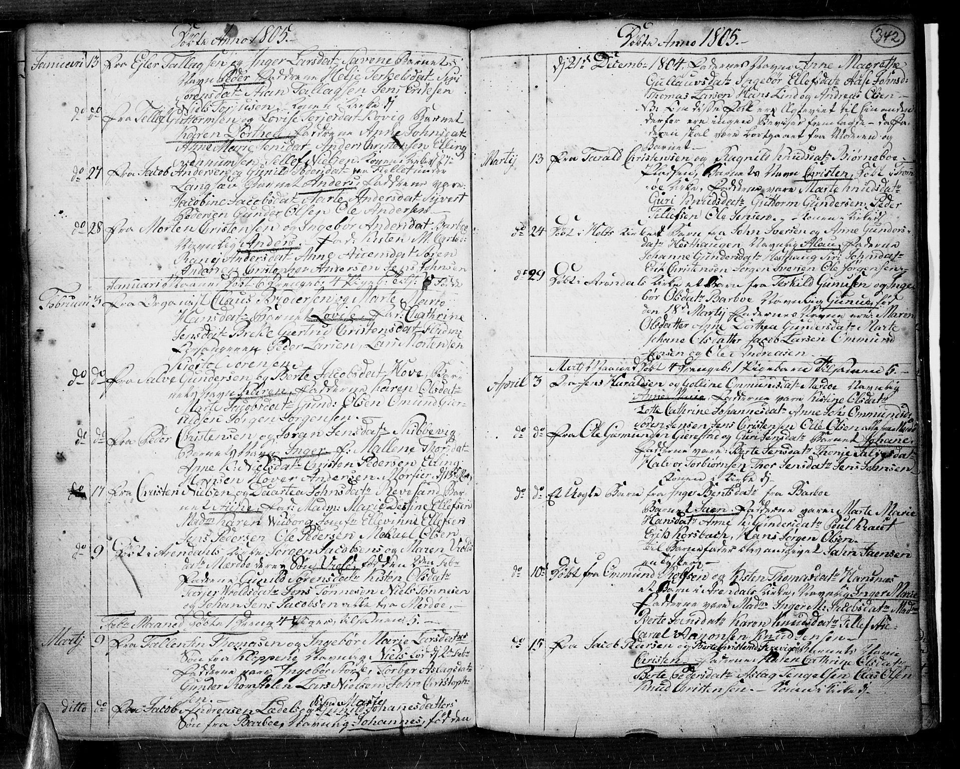 Tromøy sokneprestkontor, AV/SAK-1111-0041/F/Fa/L0002: Parish register (official) no. A 2, 1773-1808, p. 342