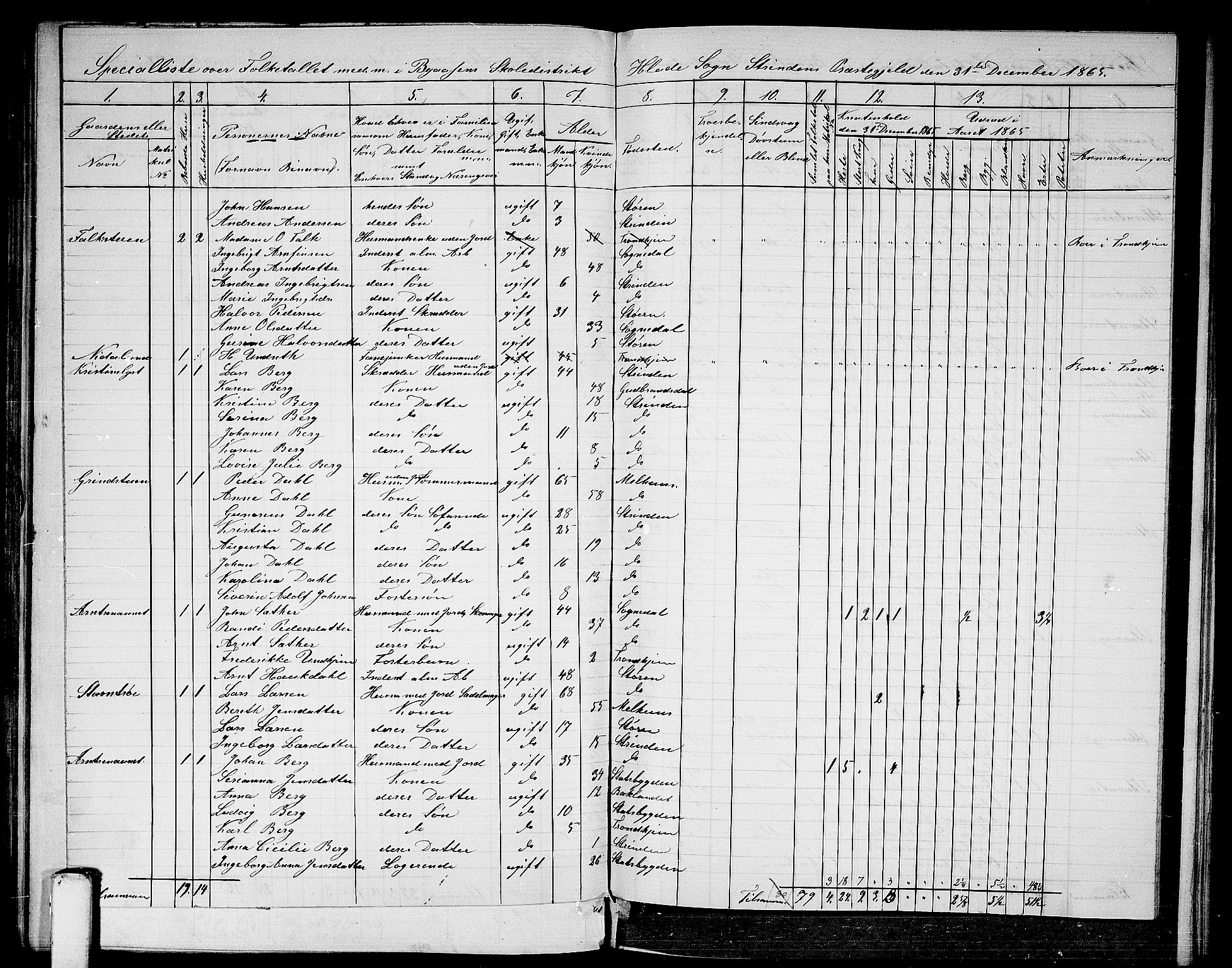 RA, 1865 census for Strinda, 1865, p. 147