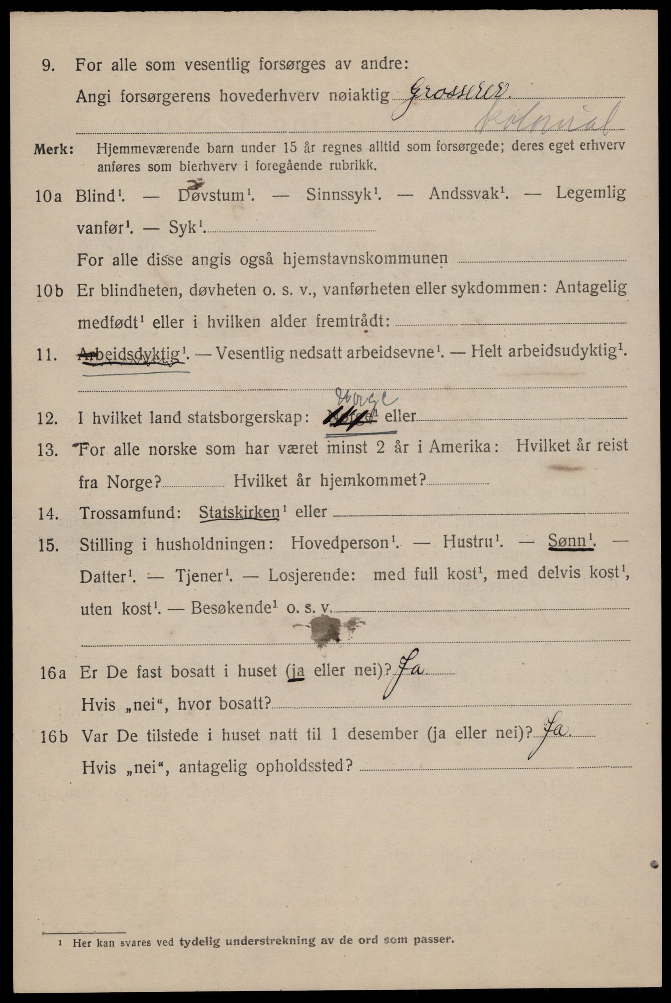 SAST, 1920 census for Stavanger, 1920, p. 94721