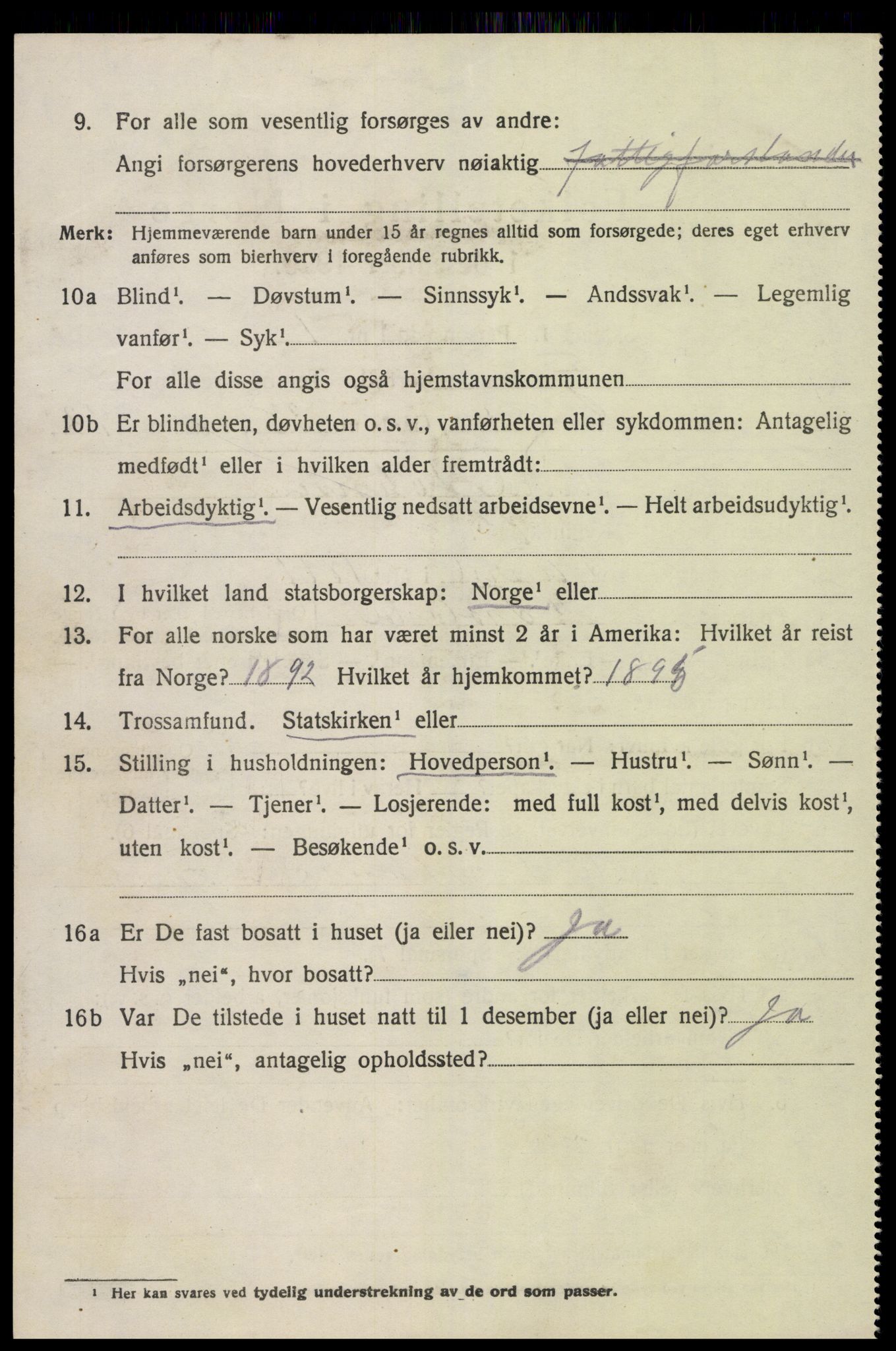 SAK, 1920 census for Fjære, 1920, p. 4528