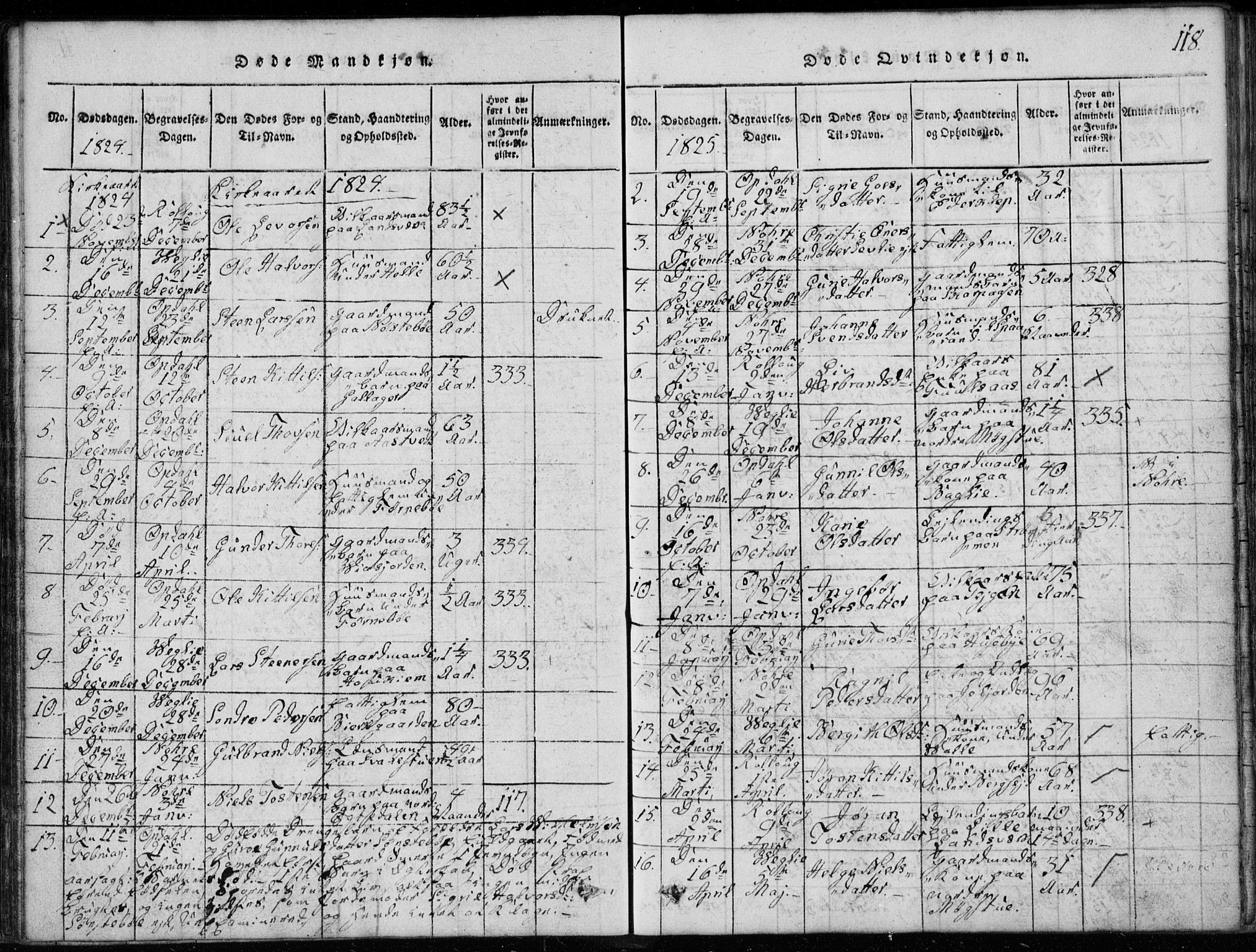 Rollag kirkebøker, SAKO/A-240/G/Ga/L0001: Parish register (copy) no. I 1, 1814-1831, p. 118