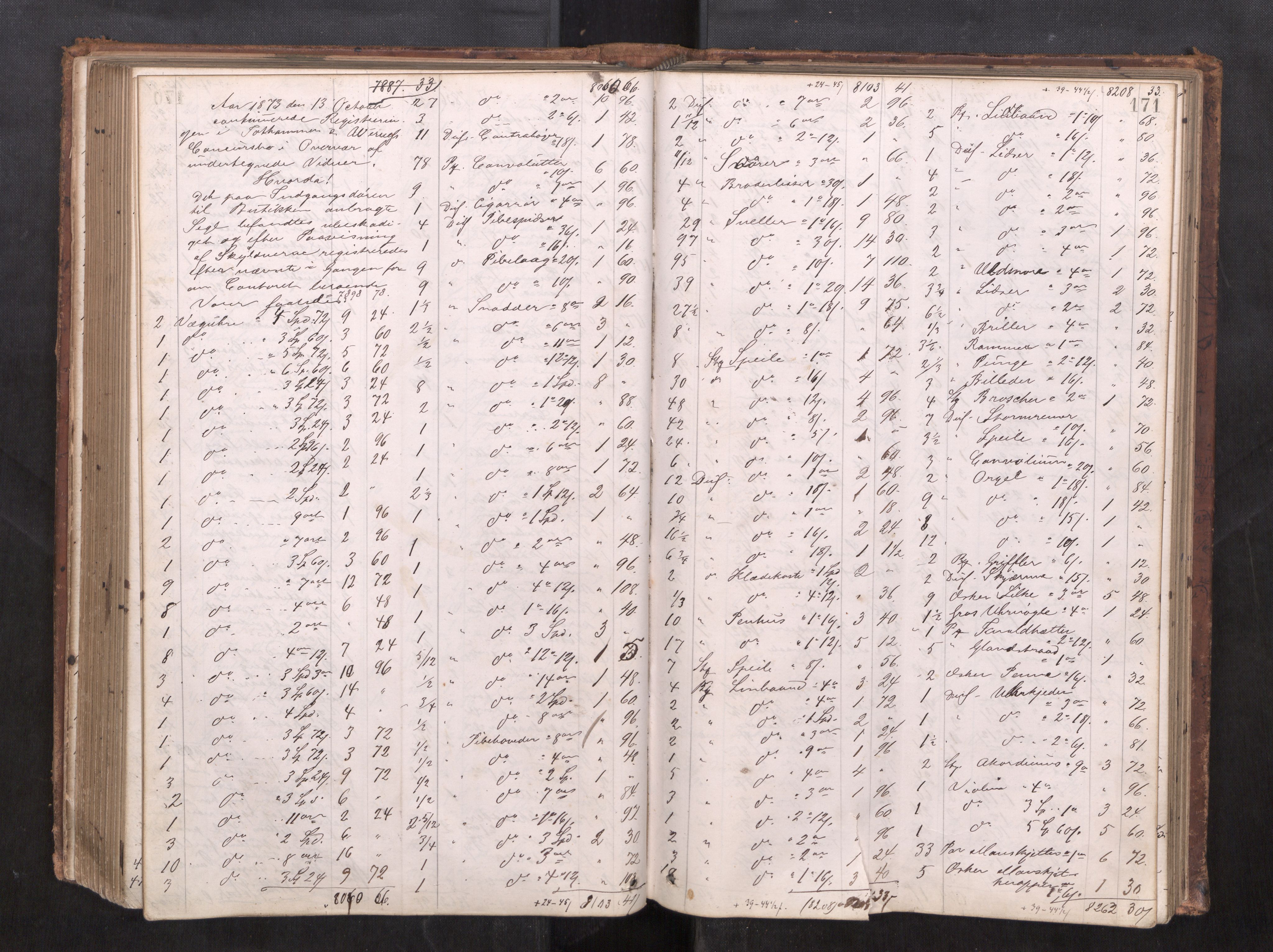 Trondheim byfogd, AV/SAT-A-0003/1/3/3C/L0005: Skifteregistreringsprotokoll - 18/3-25/2. (u/ register), 1869-1876, p. 171