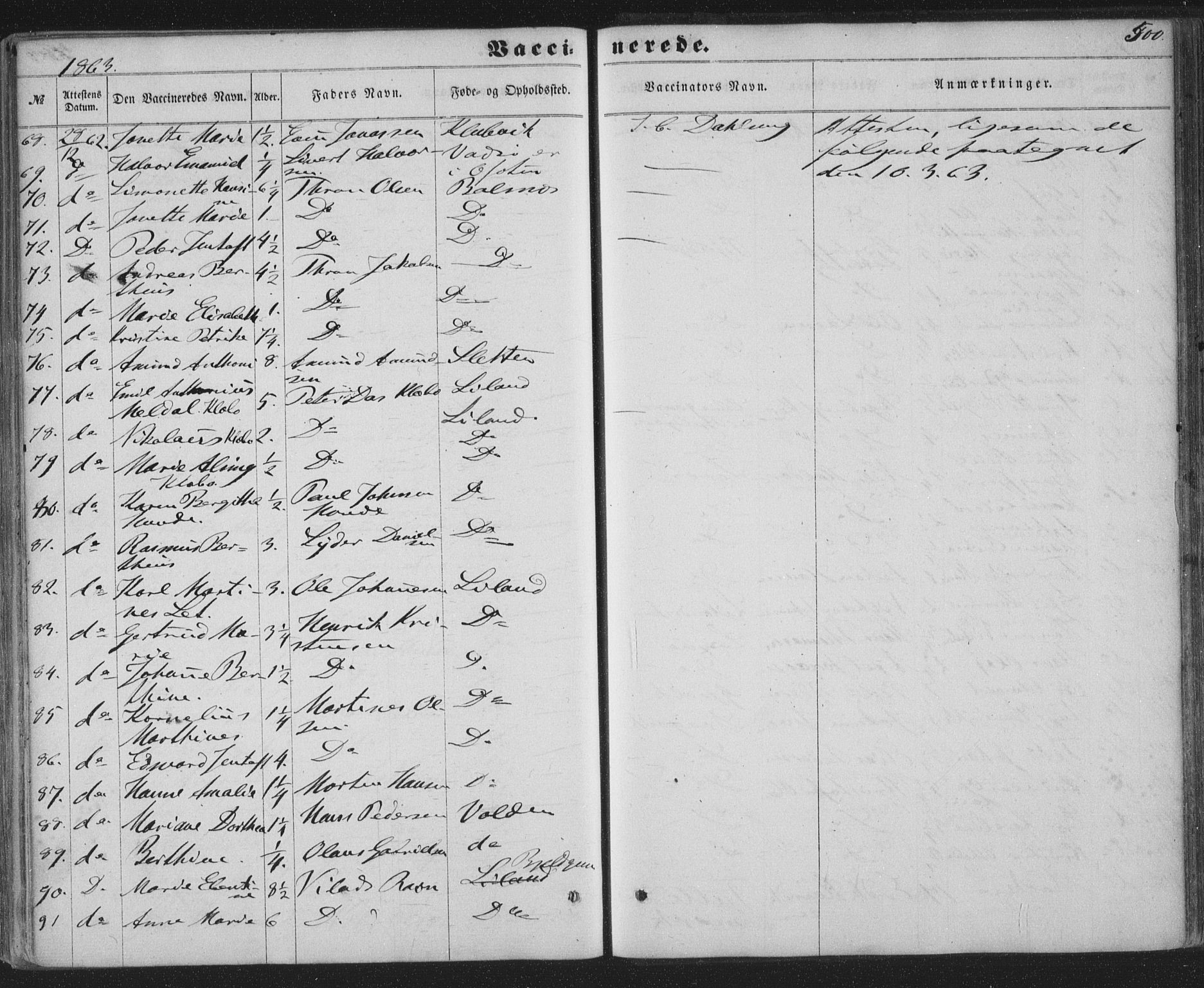 Ministerialprotokoller, klokkerbøker og fødselsregistre - Nordland, AV/SAT-A-1459/863/L0896: Parish register (official) no. 863A08, 1861-1871, p. 500