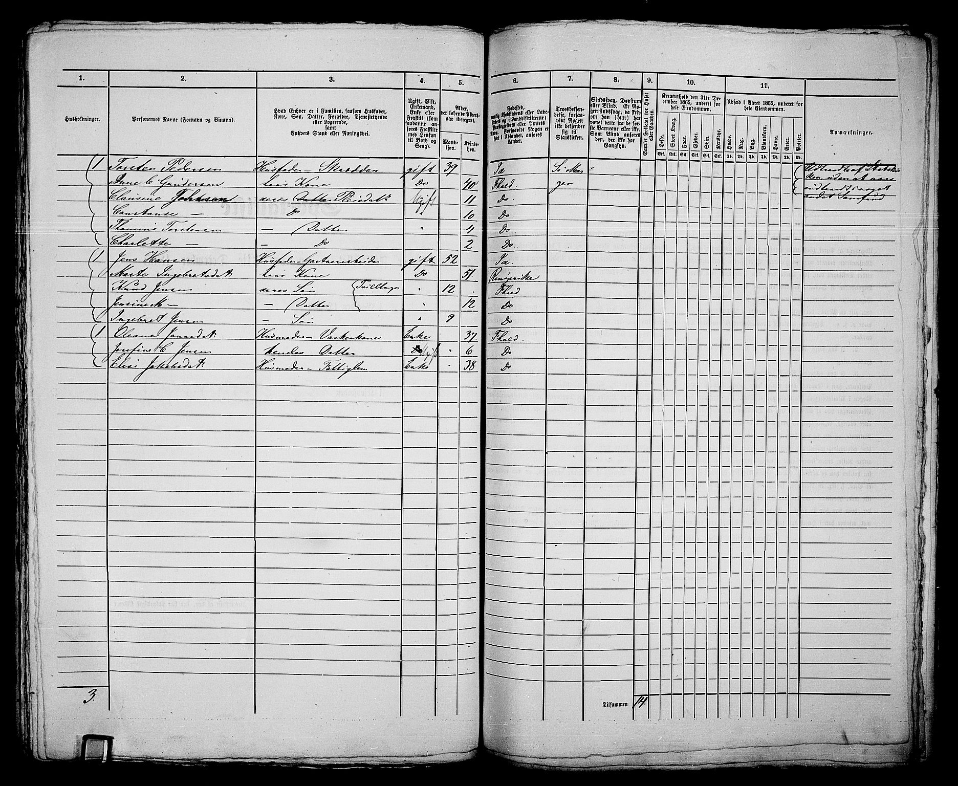 RA, 1865 census for Fredrikshald, 1865, p. 264