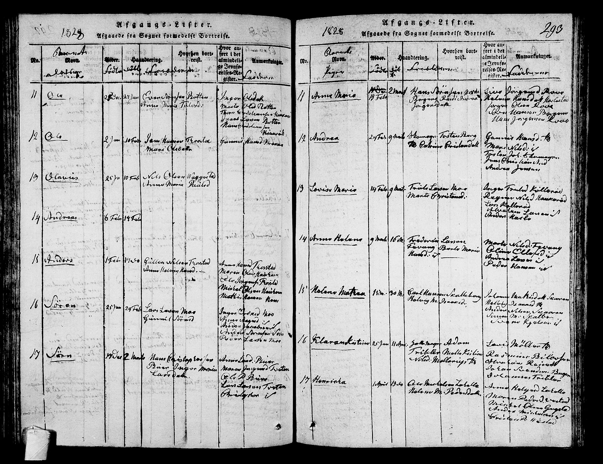 Sandar kirkebøker, SAKO/A-243/G/Ga/L0001: Parish register (copy) no. 1, 1814-1835, p. 293