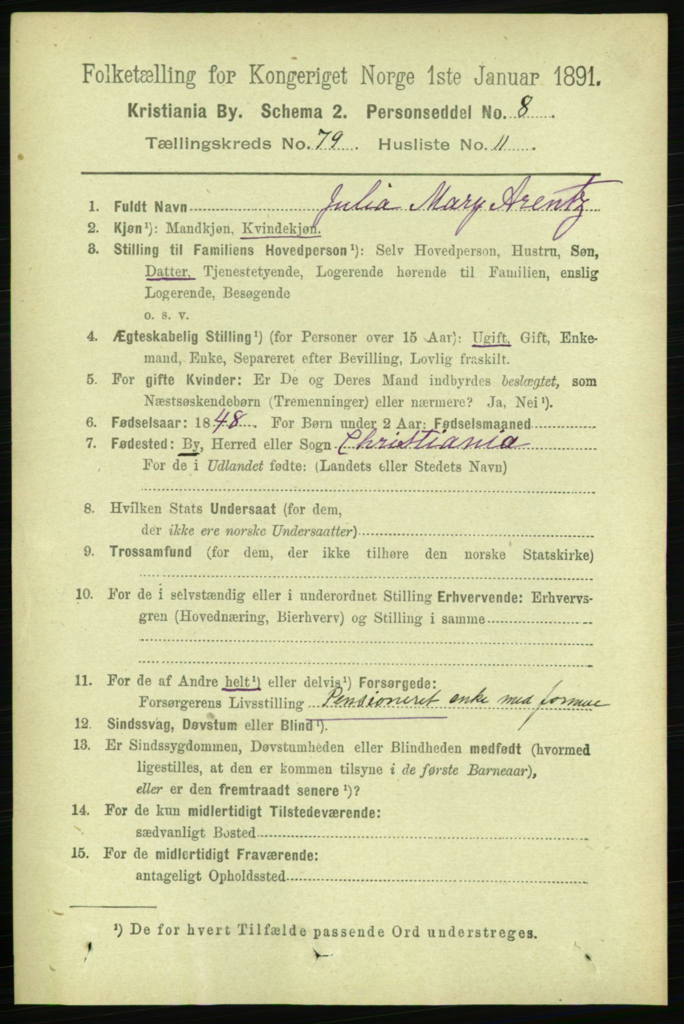 RA, 1891 census for 0301 Kristiania, 1891, p. 41228